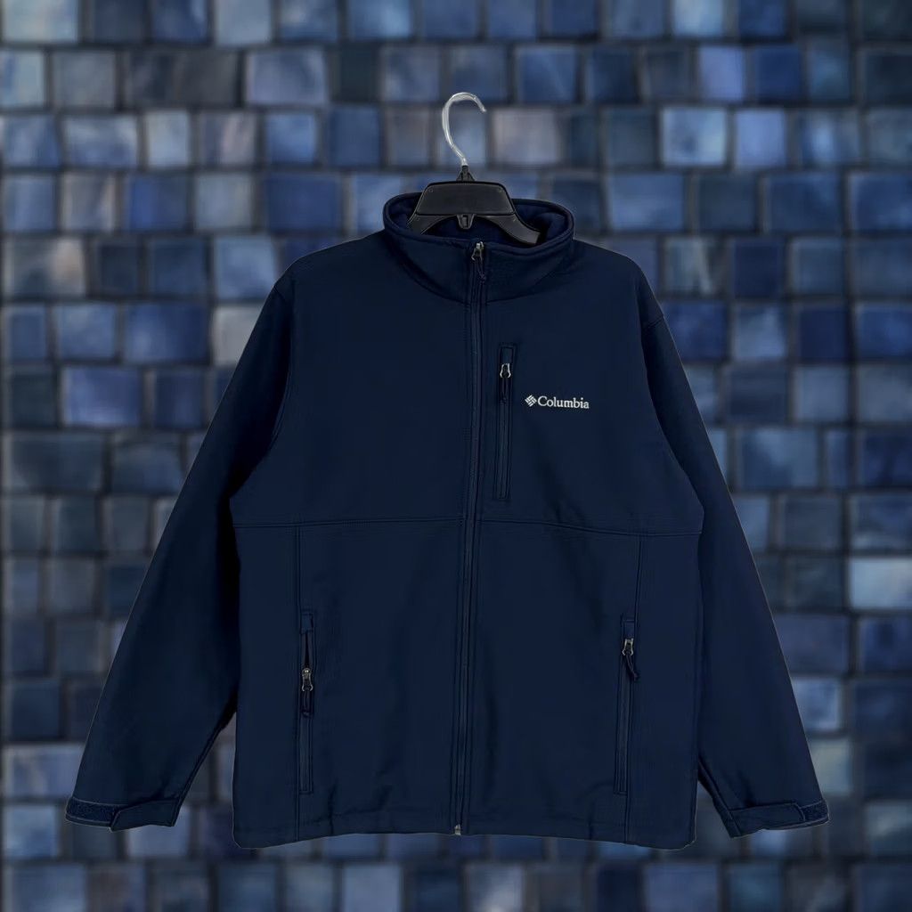 Vintage Columbia Jacket Mens Large Blue Softshell Fleece Lined Full Zip Pockets Outdoor Size US L / EU 52-54 / 3 - 1 Thumbnail