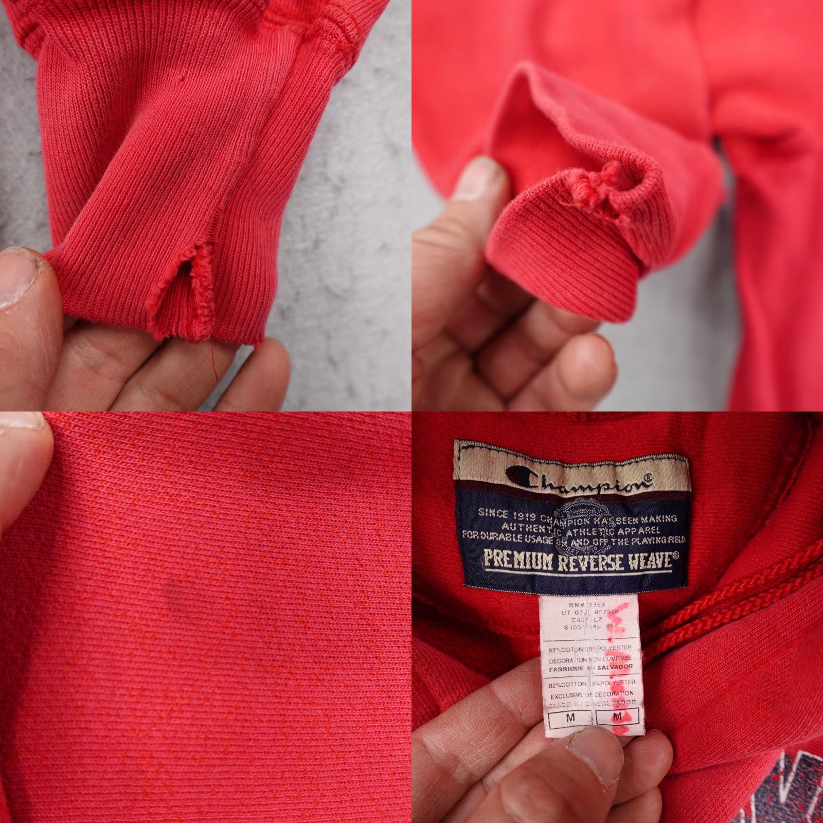 Champion VINTAGE Reno Huskies Hoodie Mens Medium Red Champion Reverse Weave Sweatshirt Size US M / EU 48-50 / 2 - 8 Thumbnail