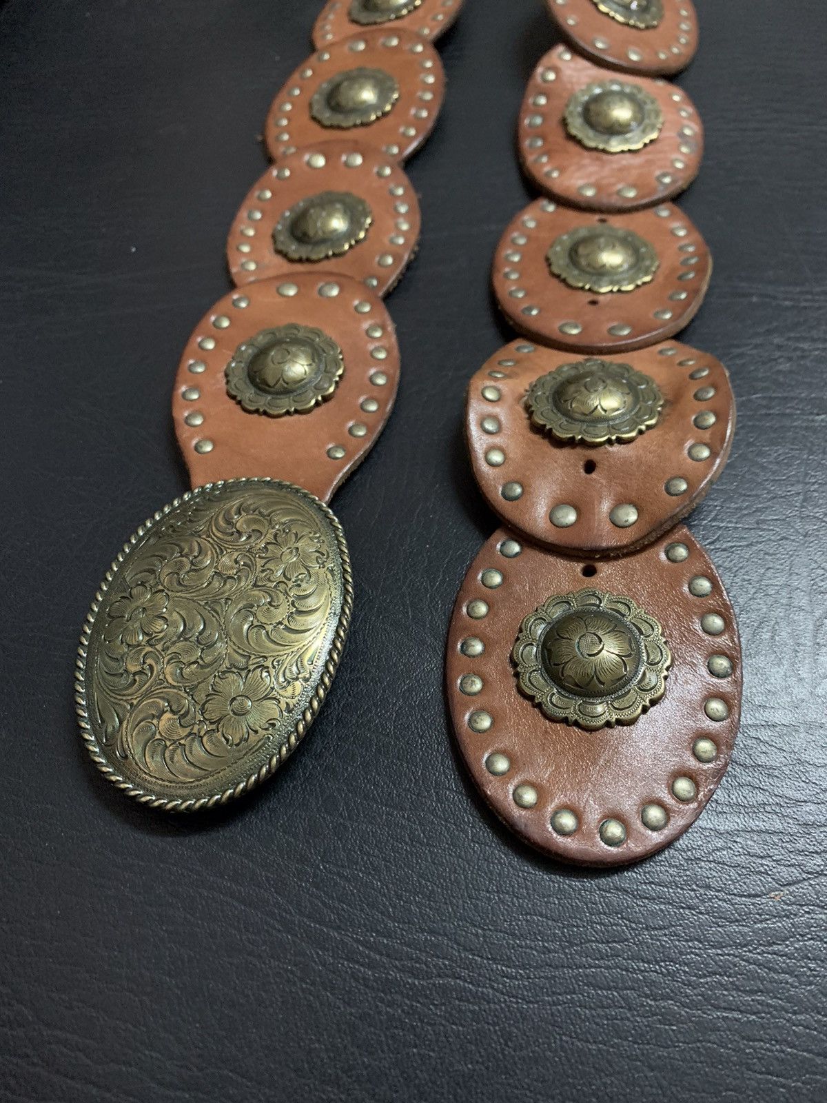 Beauty Beast × If Six Was Nine × Japanese Brand Brown genuine leather disc belt Size ONE SIZE - 2 Thumbnail