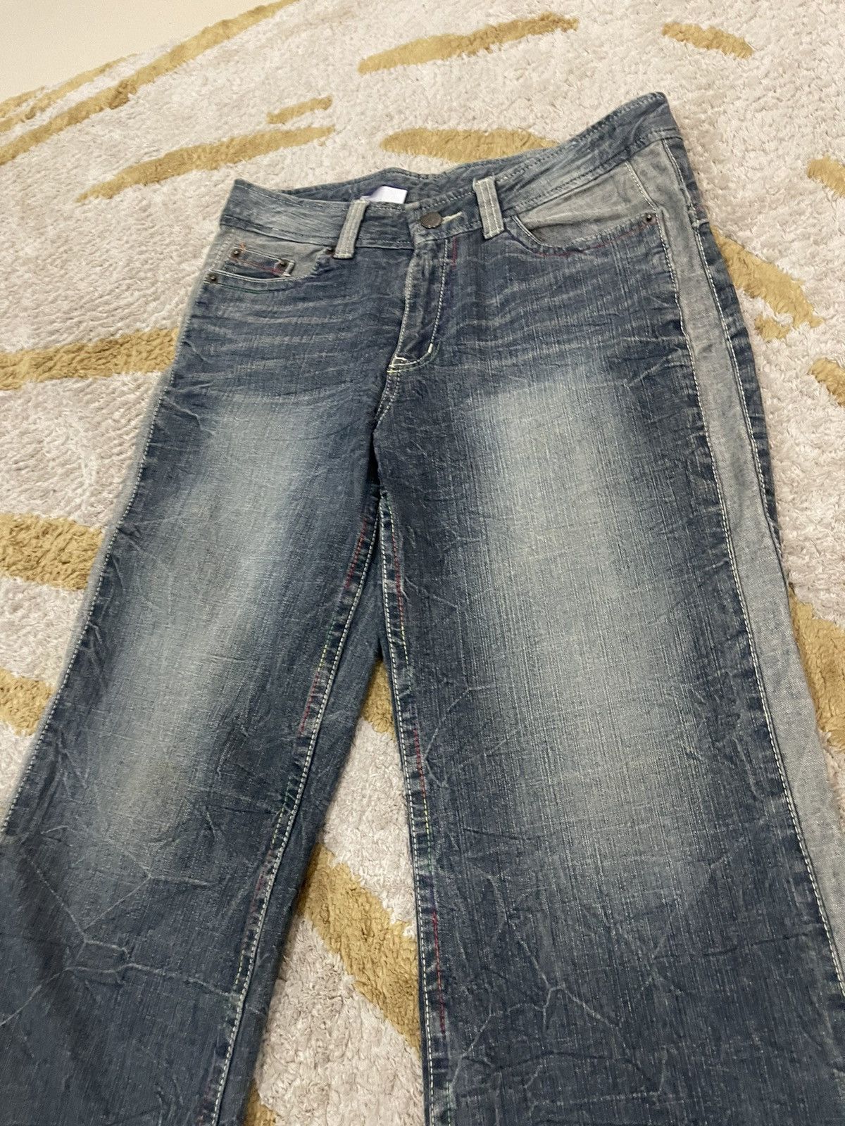 Japanese Brand SALE Flare Jeans Bootcut Distressed Denim Streetwear Size US 31 - 2 Thumbnail