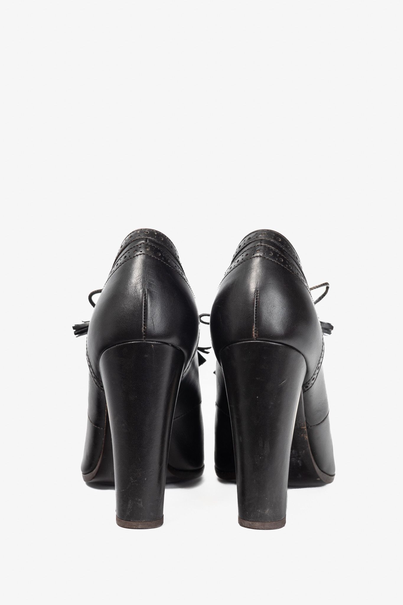 Salvatore Ferragamo Salvatore Ferragamo Fusadia Calf Wingtip Derby Heels Size US 10 / IT 40 - 3 Thumbnail