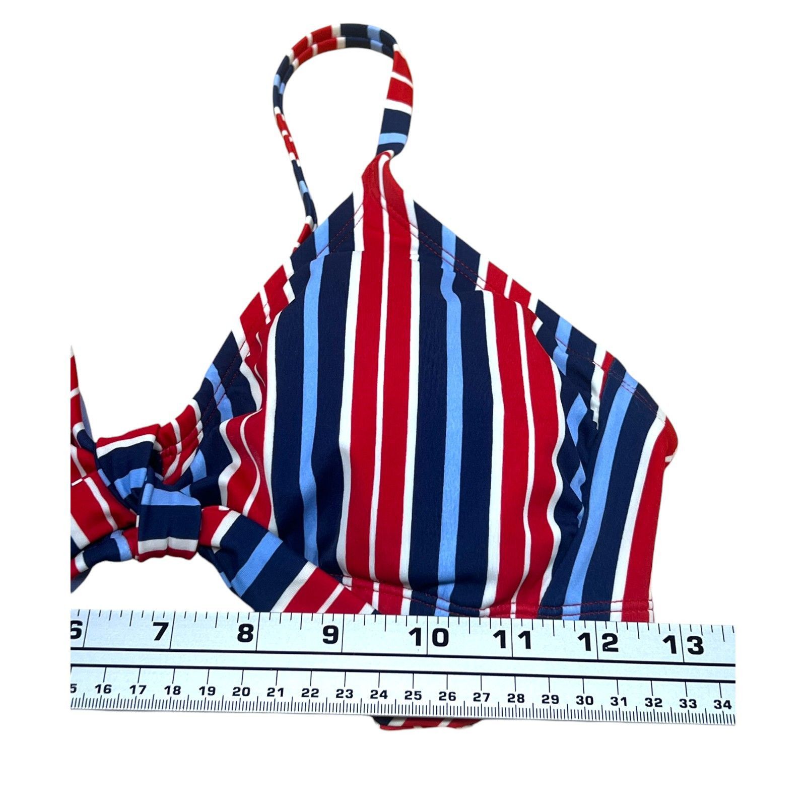 Other Kona Sol - Women's Striped Tie-Front Bralette Bikini Top - M Size ONE SIZE - 7 Thumbnail