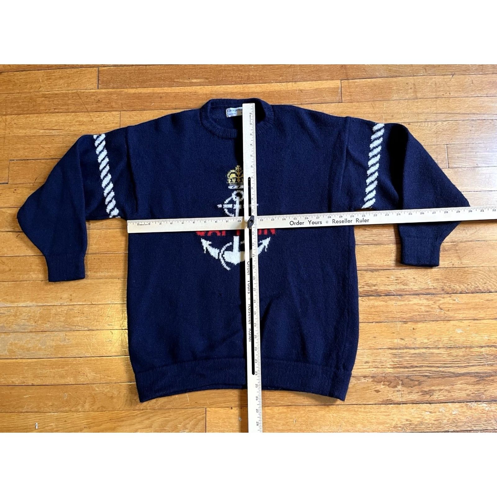 George VINTAGE George Hostler Captain Sailing Anchor Sweater Women's L Blue Size L / US 10 / IT 46 - 7 Thumbnail