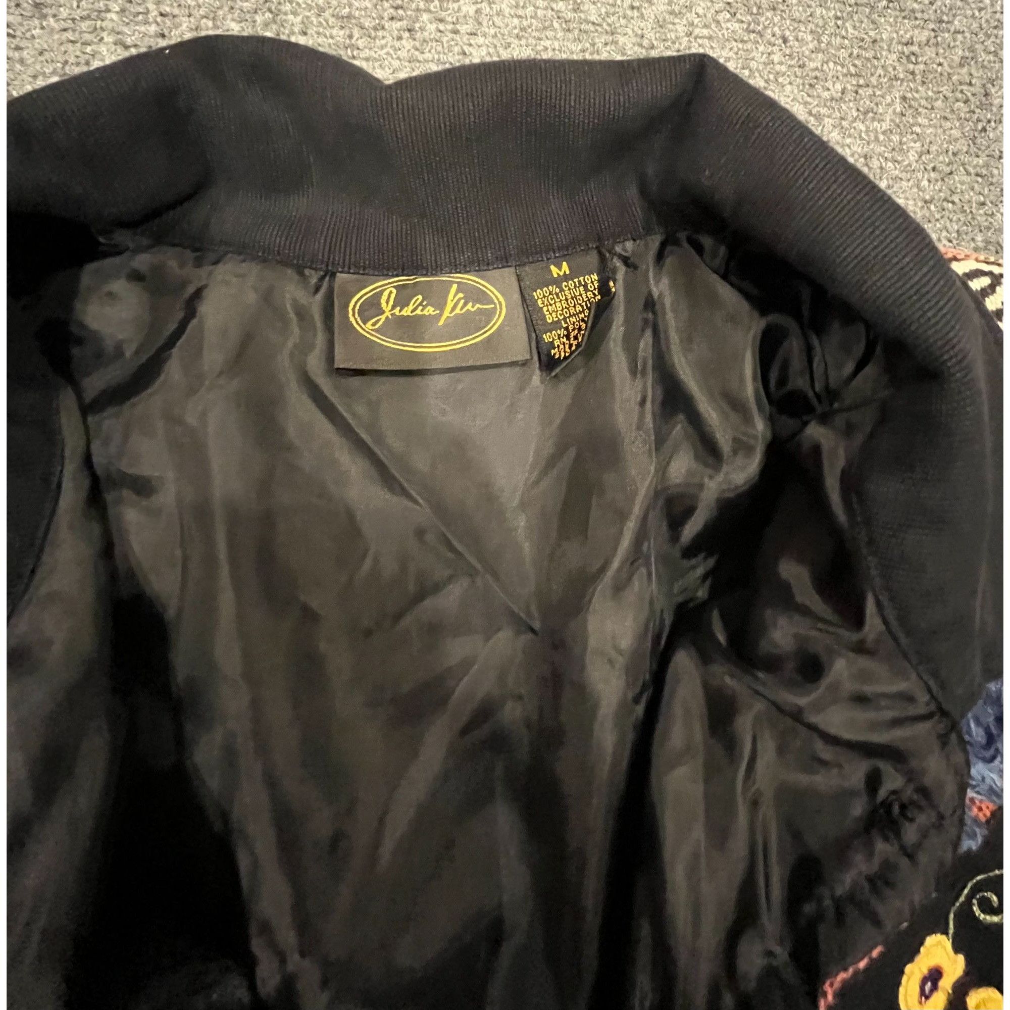 Gildan Julia Kim Jacket Womens size Medium Collared Black Patchwork Size M / US 6-8 / IT 42-44 - 4 Thumbnail