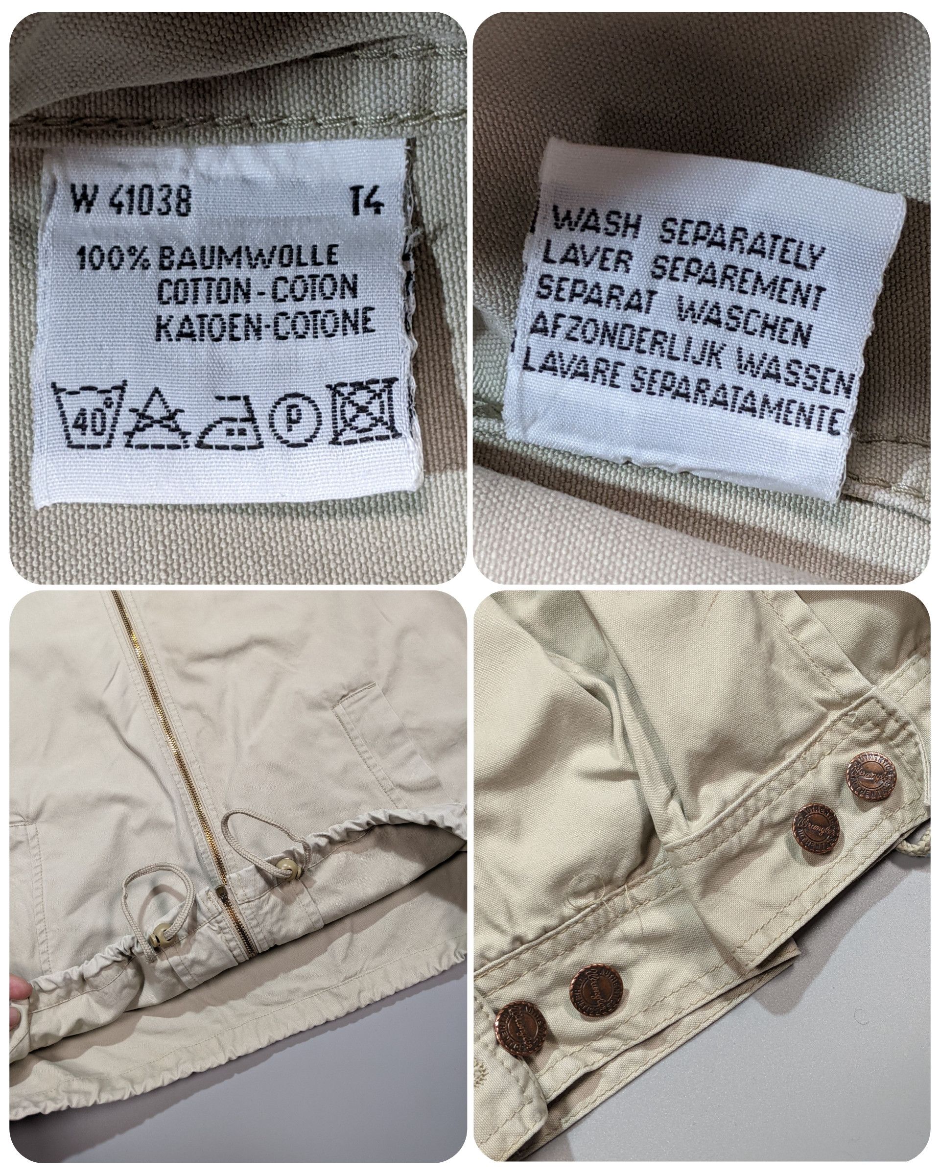 Vintage × Wrangler WRANGLER 80s Vintage Beige Army Hunting Cotton Jacket Size US XXL / EU 58 / 5 - 9 Thumbnail