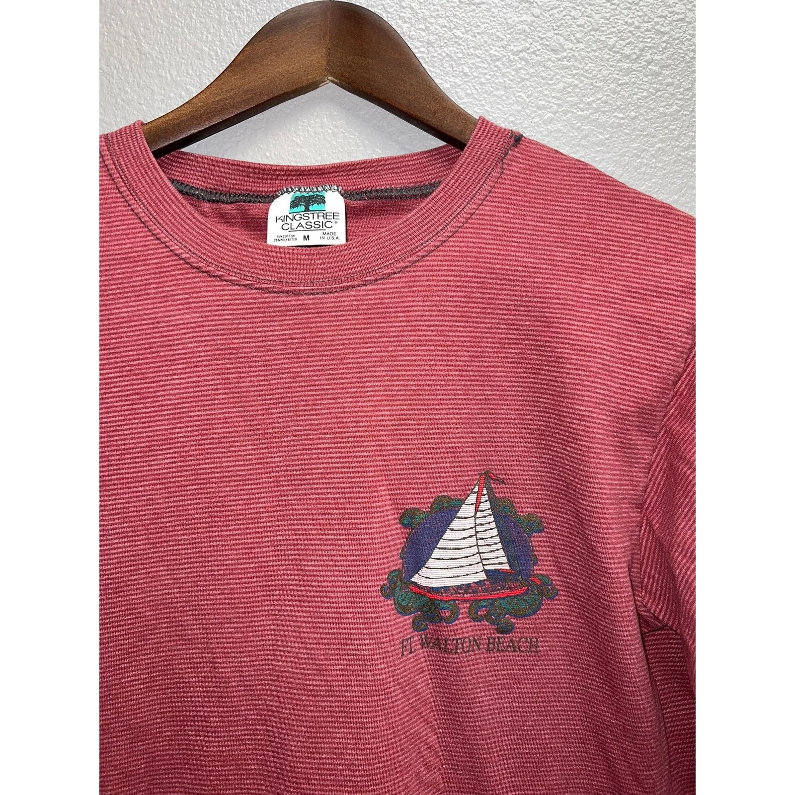 Vintage Vintage Fort Walton Shirt Beach Sailboat Red Tee VTG 90s M Size US M / EU 48-50 / 2 - 2 Thumbnail