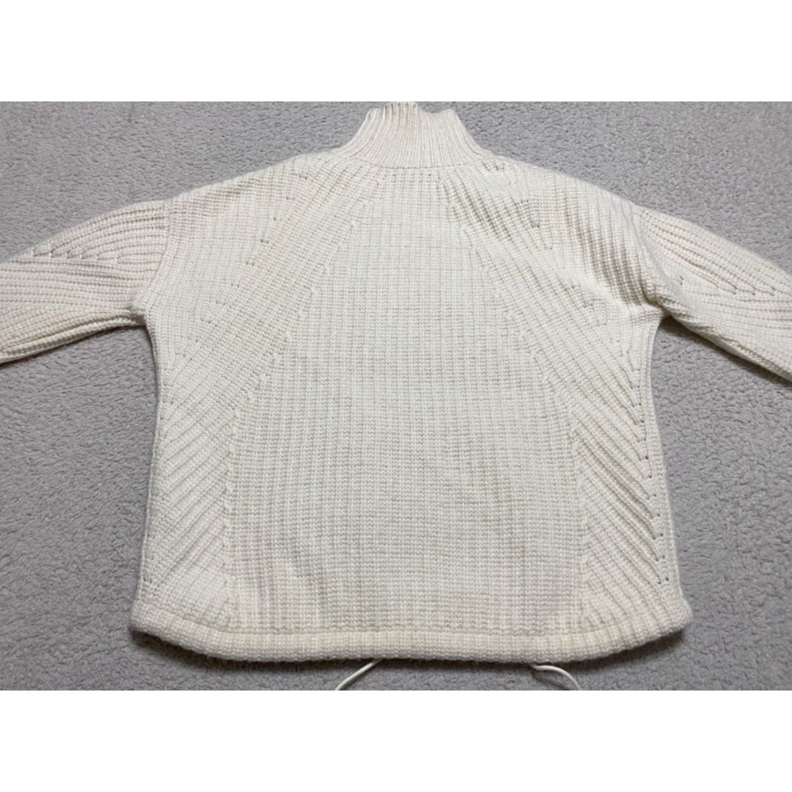J.Crew J. Crew Womens Sweater Ivory Mock Neck Oversized Raglan Sleeve Wool Blend Knit | XS? Wait not allowed. Size S / US 4 / IT 40 - 6 Thumbnail