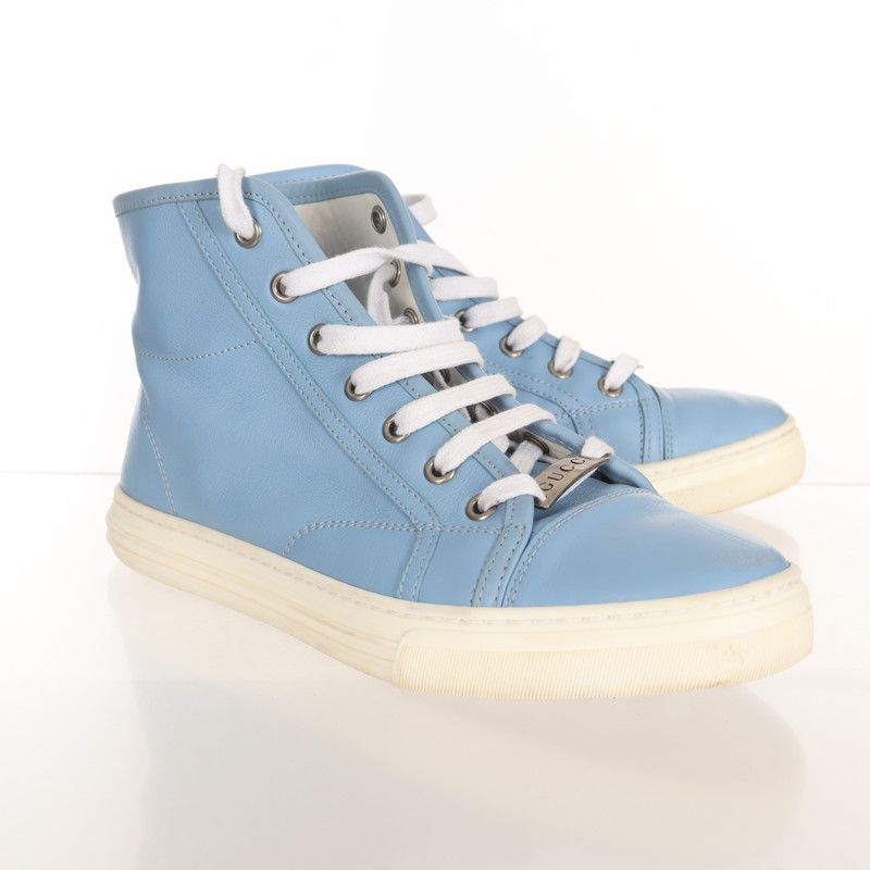 Gucci Gucci High-Top Sneakers in Blue 0079 Size US 6.5 / EU 39-40 - 1 Thumbnail