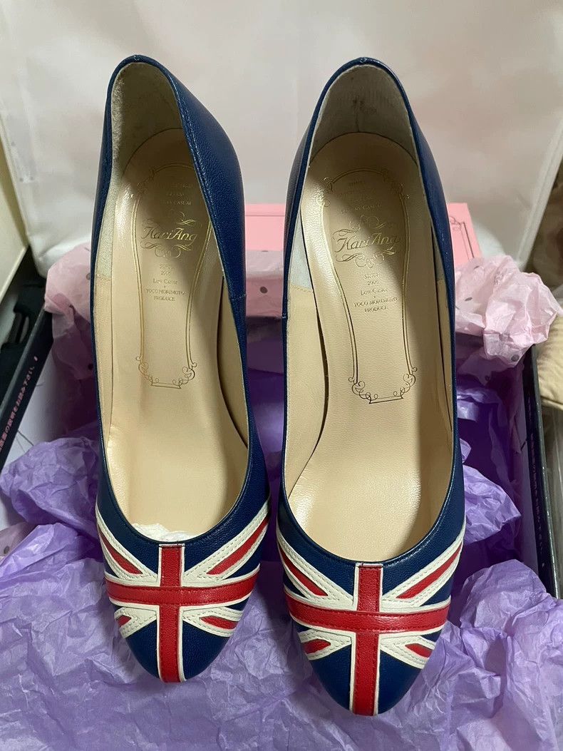 Vivienne Westwood Vivienne Westwood Union Jack Patchwork Cowhide High Heels Size US 5.5 / IT 35.5 - 1 Thumbnail