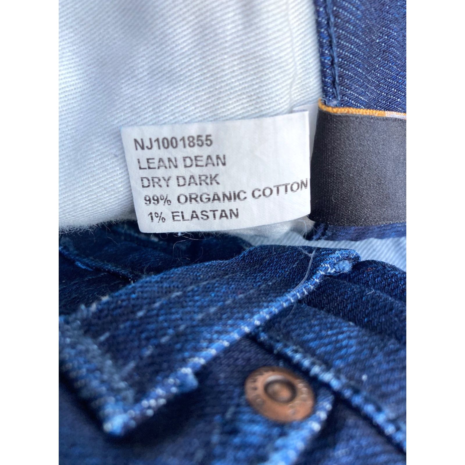 Nudie Jeans Nudie Jeans Lean Dean Jeans Blue 32x32 Zip Regular 5-Pocket Denim Hipster City Distressed Raw Organic Cotton Blend Men’s Size US 32 / EU 48 - 5 Thumbnail