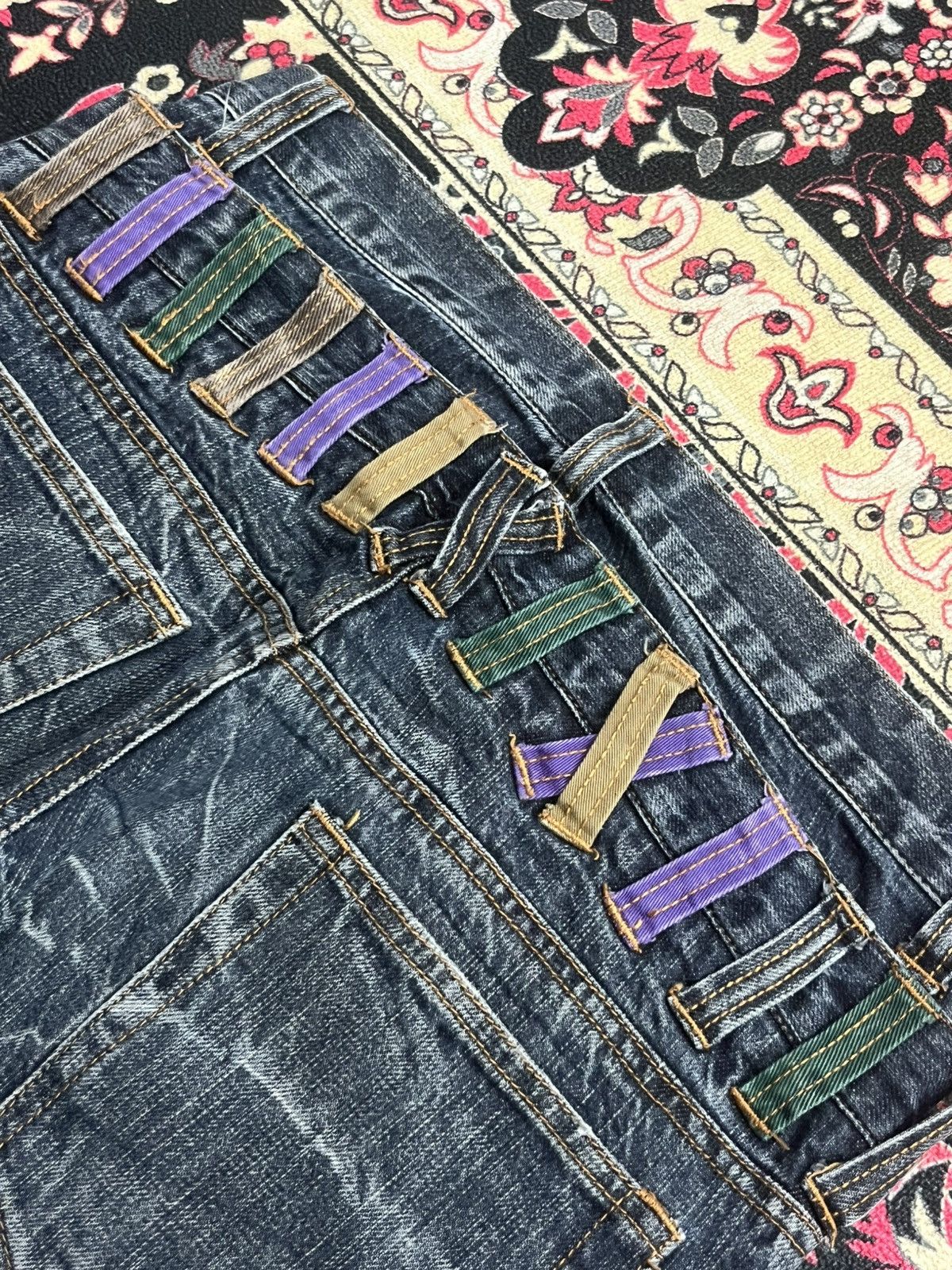 Hysteric Glamour Vintage Nylaus Double Waisted Distressed Clawmark Jeans Size US 29 - 7 Thumbnail