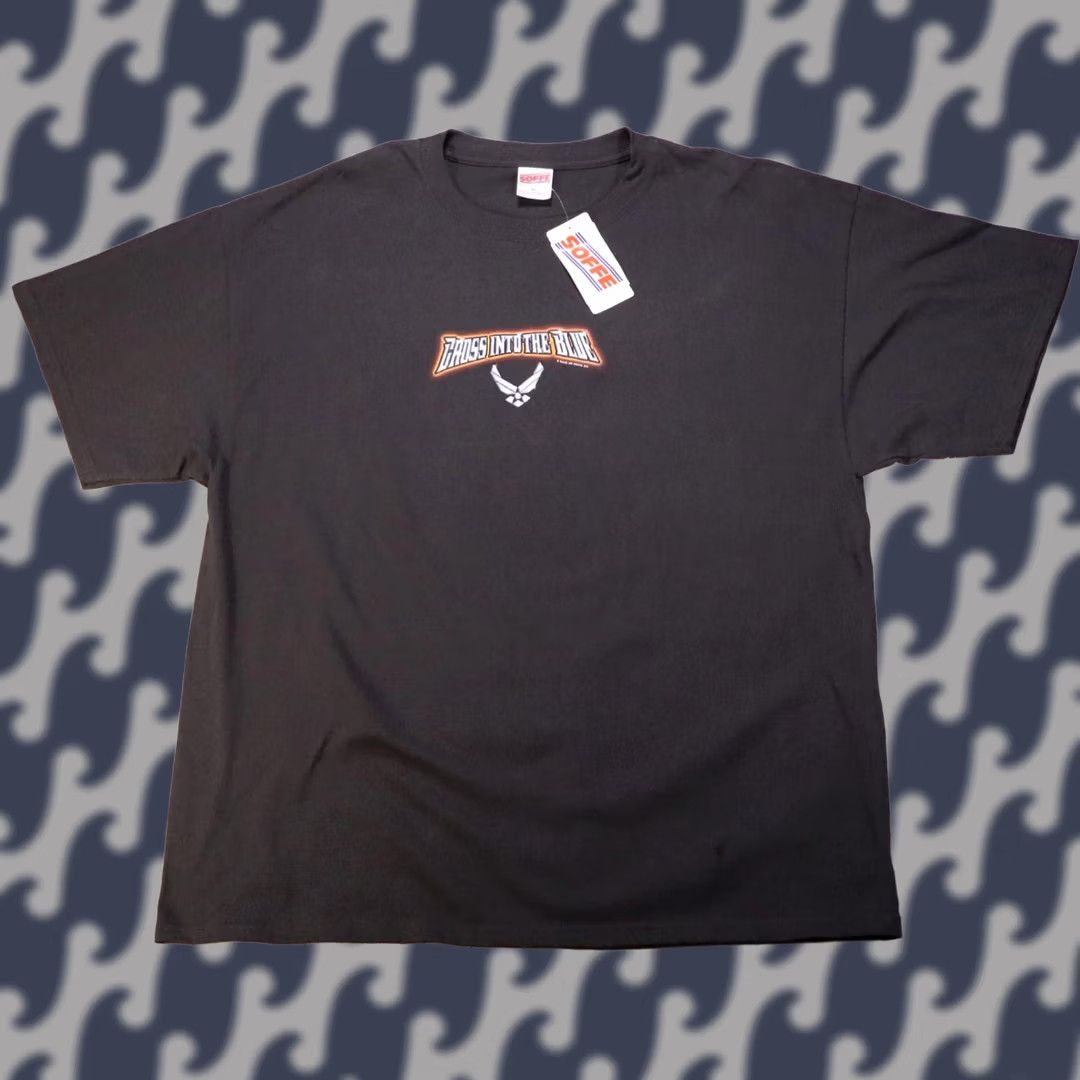 Soffe VINTAGE Air Force "Cross Into The Blue" Black Shirt XL Mens Short Sleeve Soffe Logo Reflective 2005 Decal Defect Size US XL / EU 56 / 4 - 1 Thumbnail