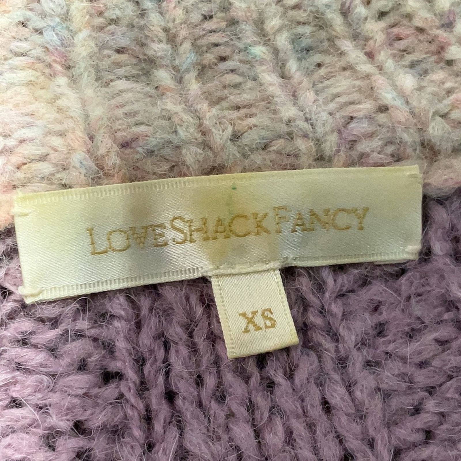 LoveShackFancy LoveShackFancy Jonae Cropped Mock Zip Sweater - XS - Purple Size XS / US 0-2 / IT 36-38 - 6 Thumbnail