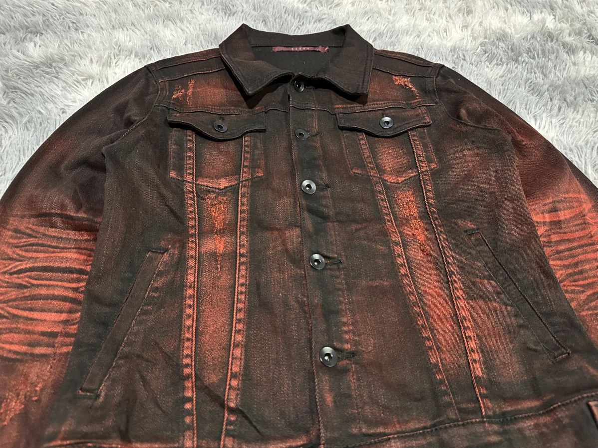 14th Addiction 🔥Y2K Archived Seana Blood Waxed Denim Jacket Vkei Goth Punk Size US M / EU 48-50 / 2 - 8 Thumbnail