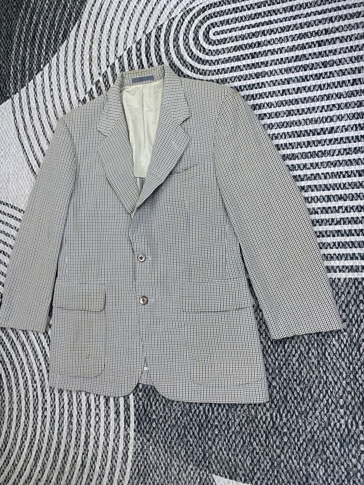 Burberry Vintage Burberrys Wool & Silk Checked Blazer Size US M / EU 48-50 / 2 - 4 Thumbnail