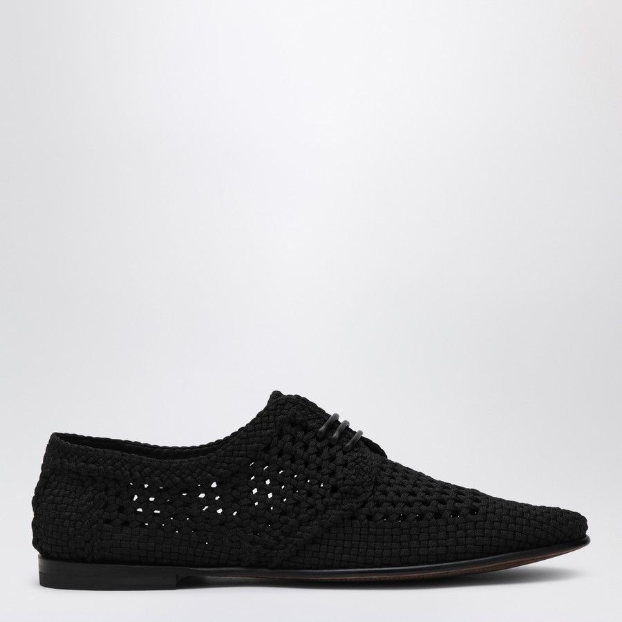Dolce & Gabbana o1d2blof0226 Fabric Derby Shoes in Black Size US 10 / EU 43 - 2 Thumbnail