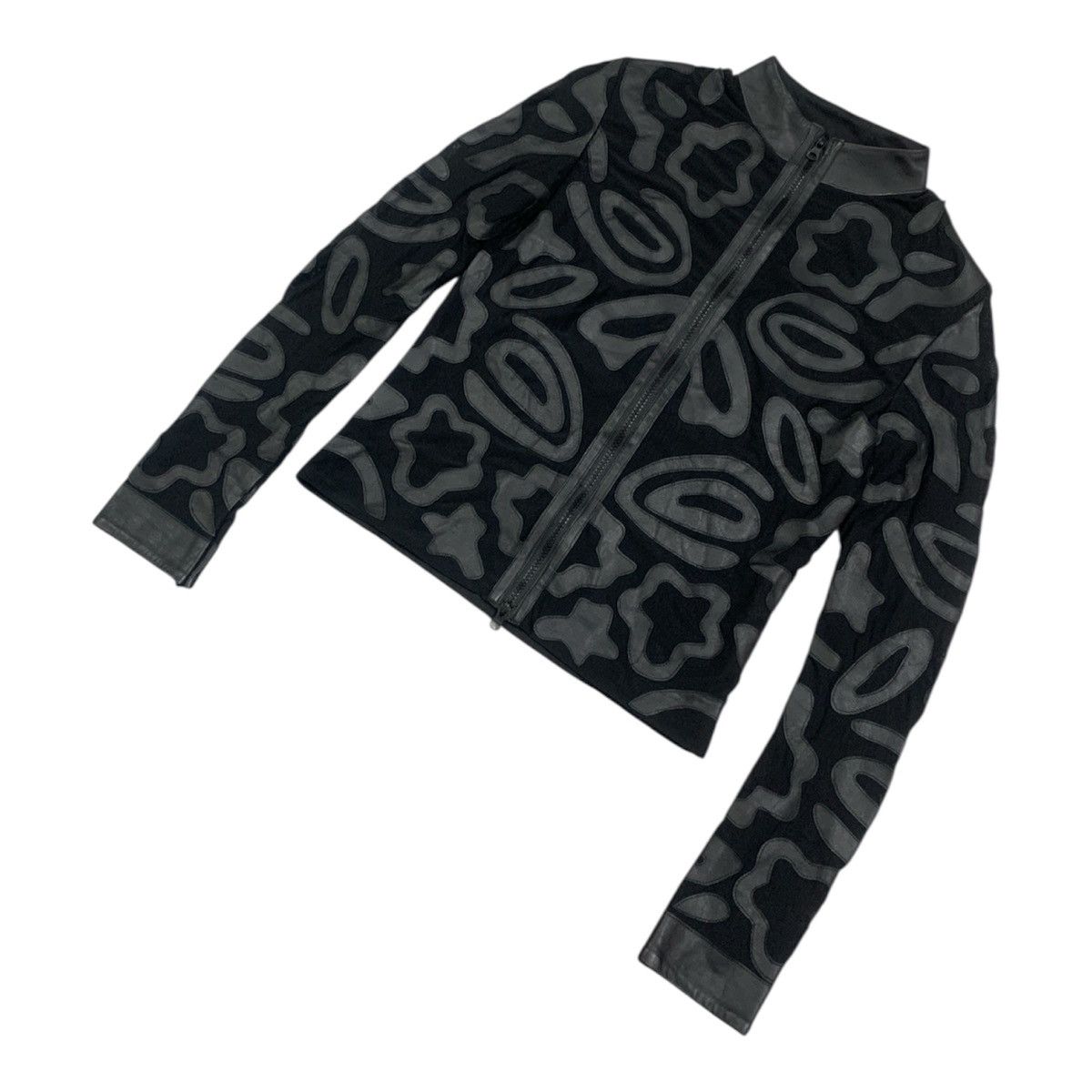 If Six Was Nine Sagaie Paris Lamb Nappa Leather Applique Rider Jacket Size S / US 4 / IT 40 - 4 Thumbnail