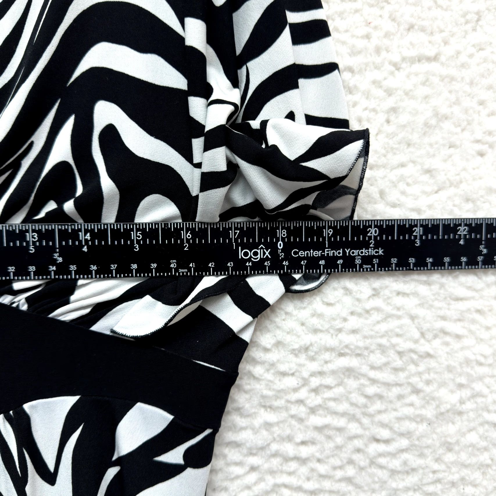 Vintage VINTAGE Y2K Top XL Black White Zebra Pattern Slinky Stretch McBling Corpcore Fleurish Shirt | Adults? (No) Size XL / US 12-14 / IT 48-50 - 6 Thumbnail
