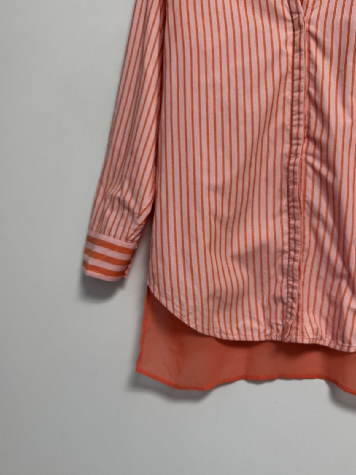 Sandro Sandro Women’s Pink Orange Striped Blouse Tunic 3/4 Sleeve Size XS / US 0-2 / IT 36-38 - 6 Thumbnail