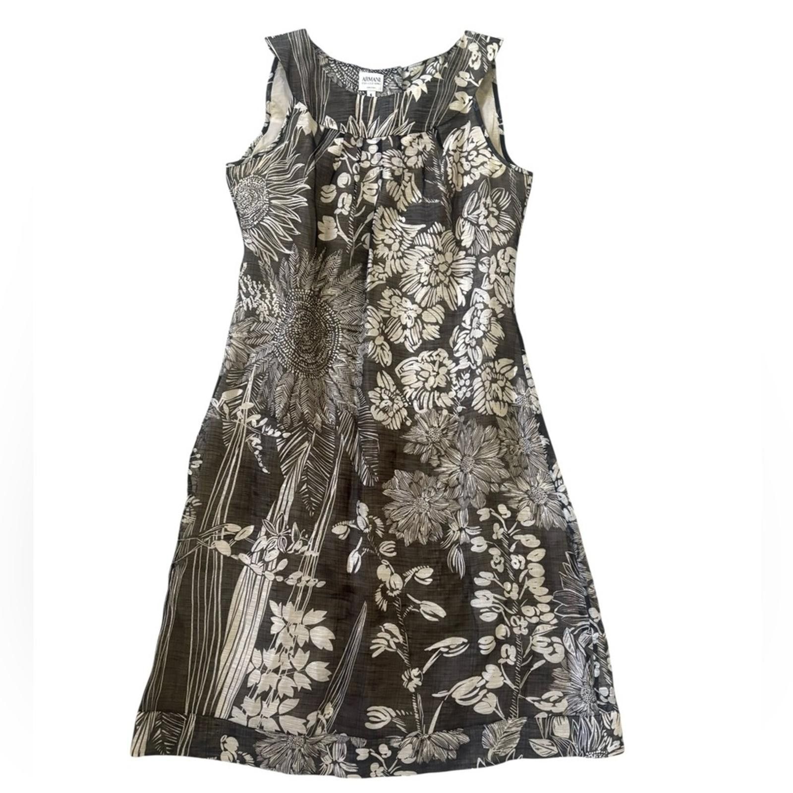 Armani Collezioni Armani Collezioni Linen/Silk Floral Floral Midi Dress Size 6 Size M / US 6-8 / IT 42-44 - 1 Thumbnail