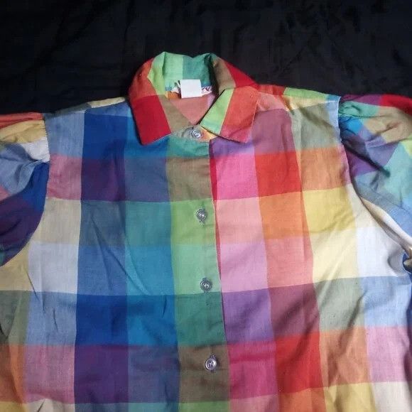Other Vintage 70s Frenzy Rainbow Check Button Shirt Size S / US 4 / IT 40 - 1 Thumbnail