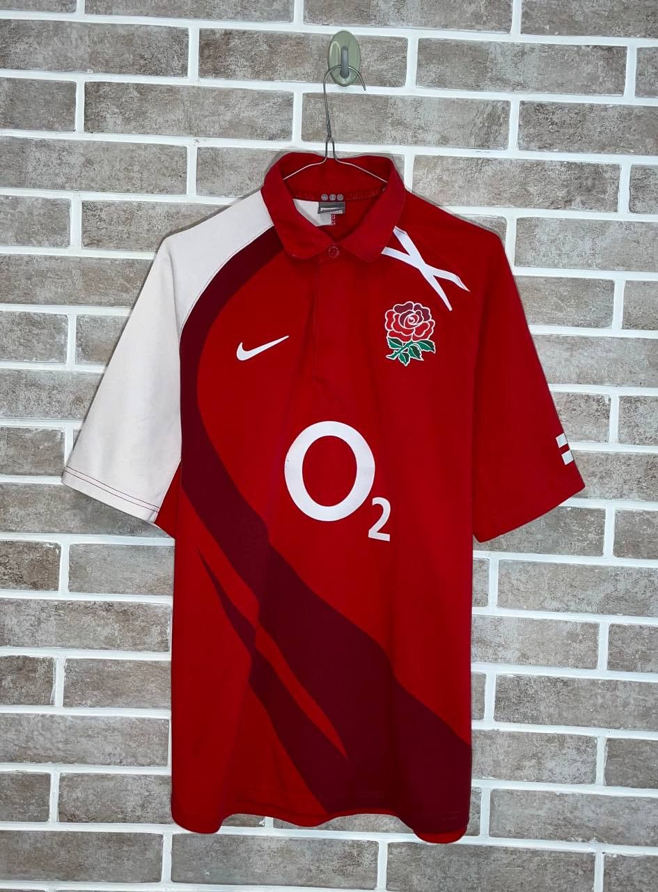 Nike × Vintage Nike Rugby Shirt Jersey England Size L Red Mens O2 Size US L / EU 52-54 / 3 - 1 Thumbnail