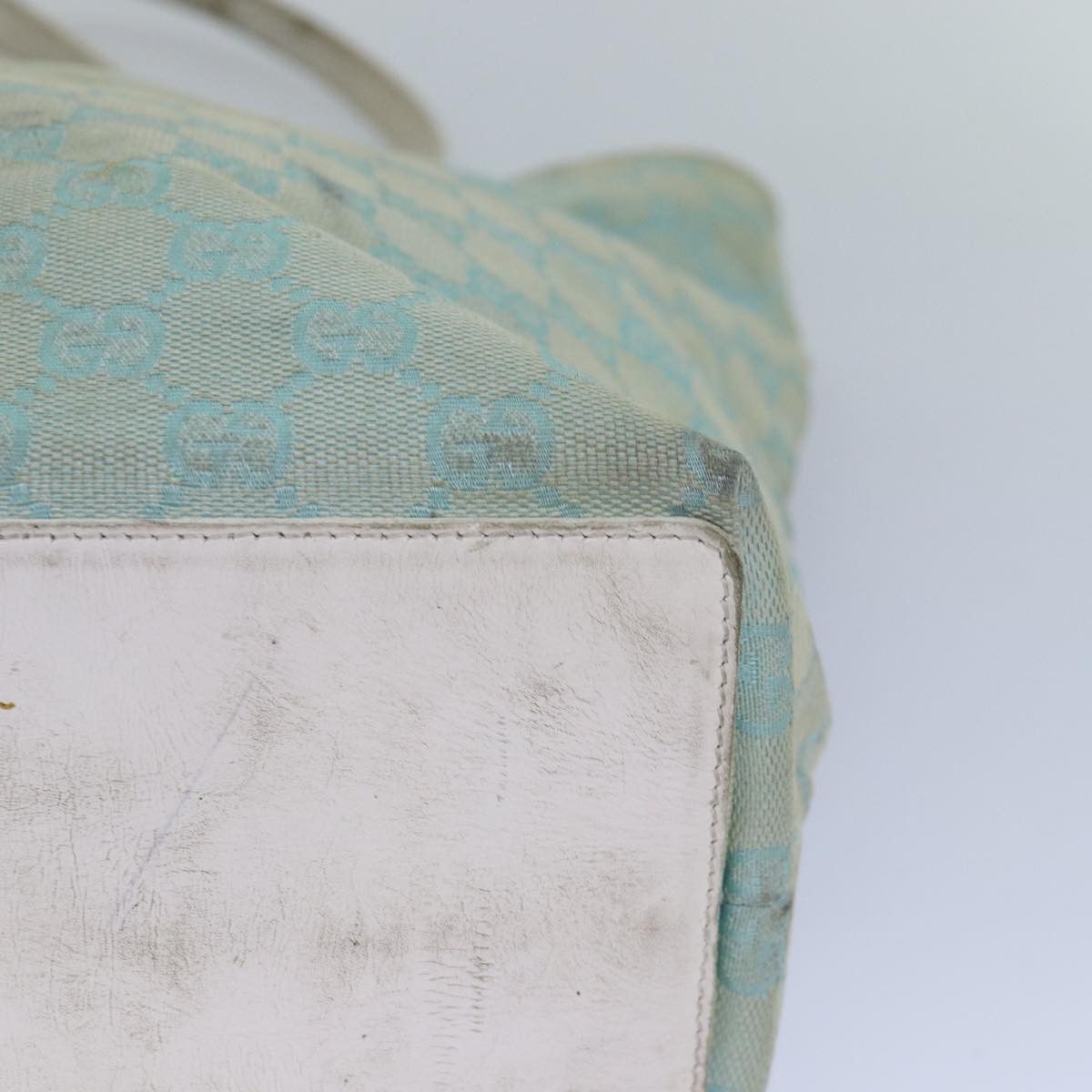 Gucci GUCCI GG Canvas Tote Bag Light Blue White Gold 002 002 Size ONE SIZE - 11 Thumbnail