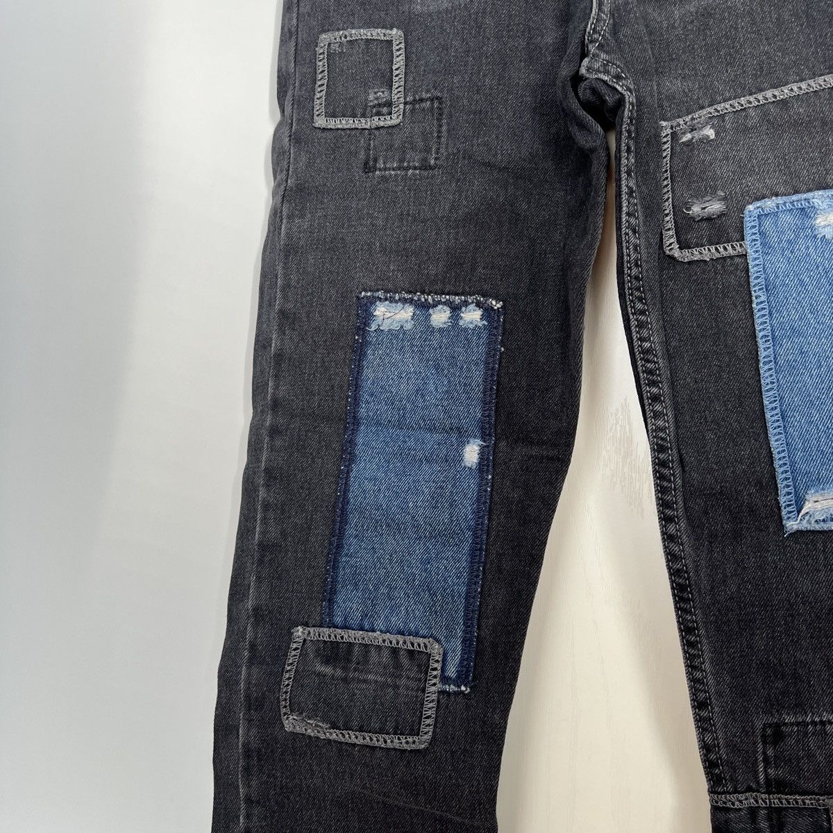 Bdg BDG Dad Jean Black Patchwork Denim Jeans Size US 29 - 3 Thumbnail