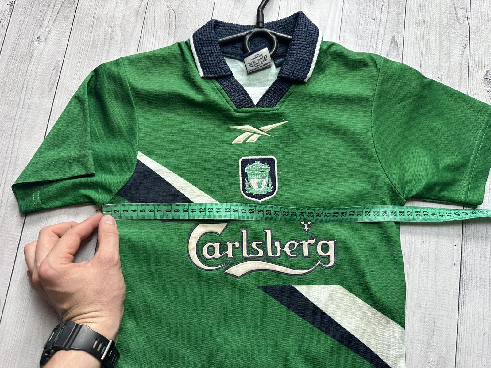 Reebok × Vintage Vintage Reebok Liverpool green rare jersey + shorts kids Size US XXS / EU 40 - 11 Thumbnail