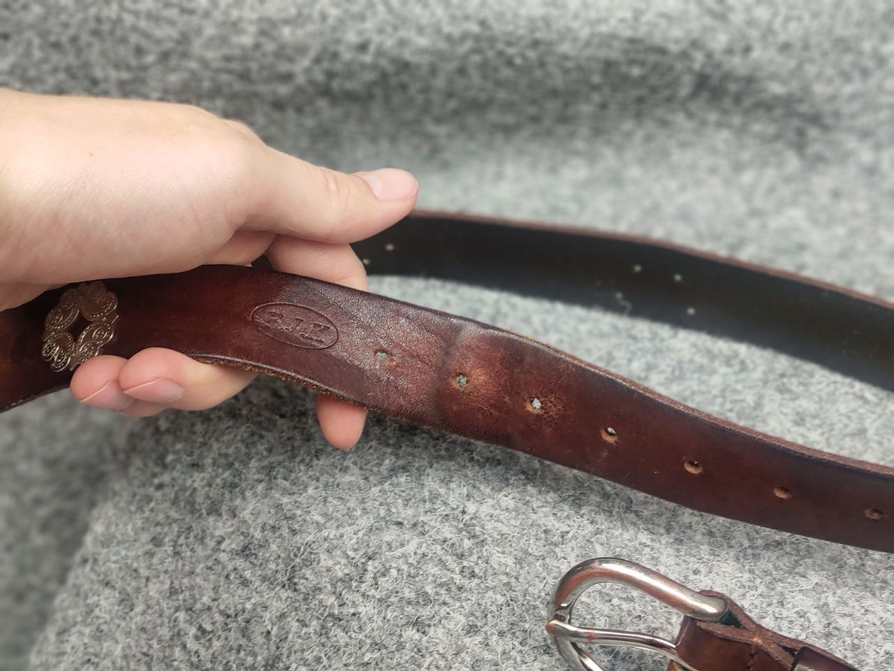 Etro Vintage 90's Leather Brown Belt Etro Cows Logo Y2K Style Size ONE SIZE - 10 Thumbnail