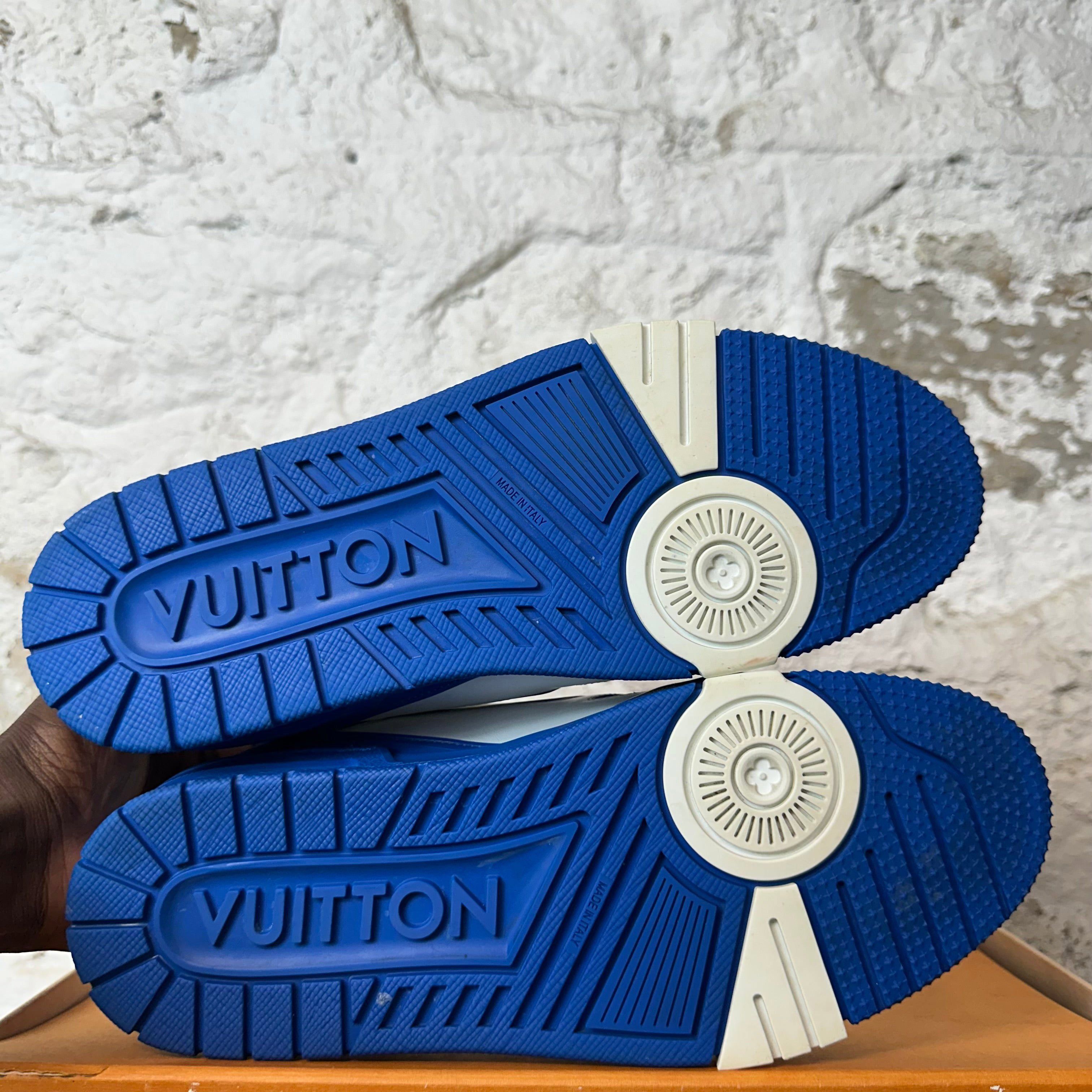 Louis Vuitton Louis Vuitton Blue White Trainer Sneaker Sz 8.5 (7LV) Size US 8.5 / EU 41-42 - 6 Thumbnail