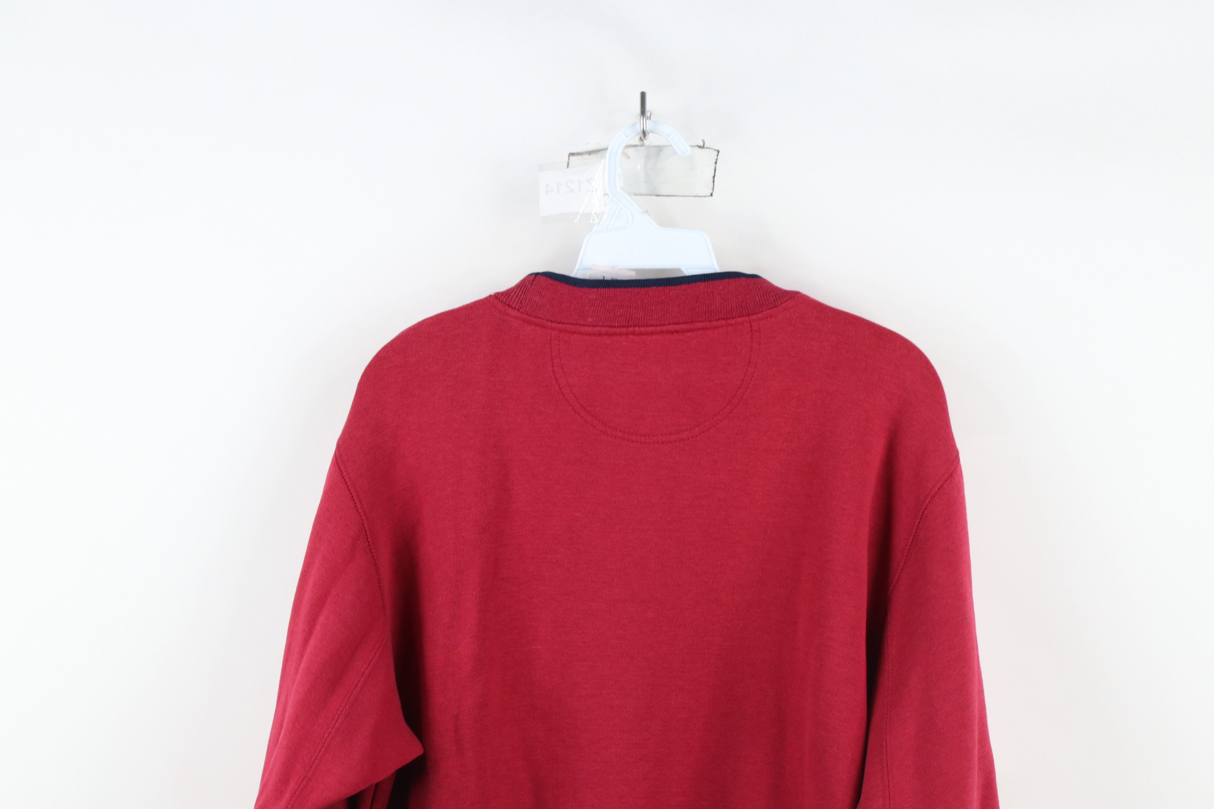 Disney × Vintage Vintage 90s Disney Paisley Mickey Mouse Sweatshirt Red Size L / US 10 / IT 46 - 13 Thumbnail