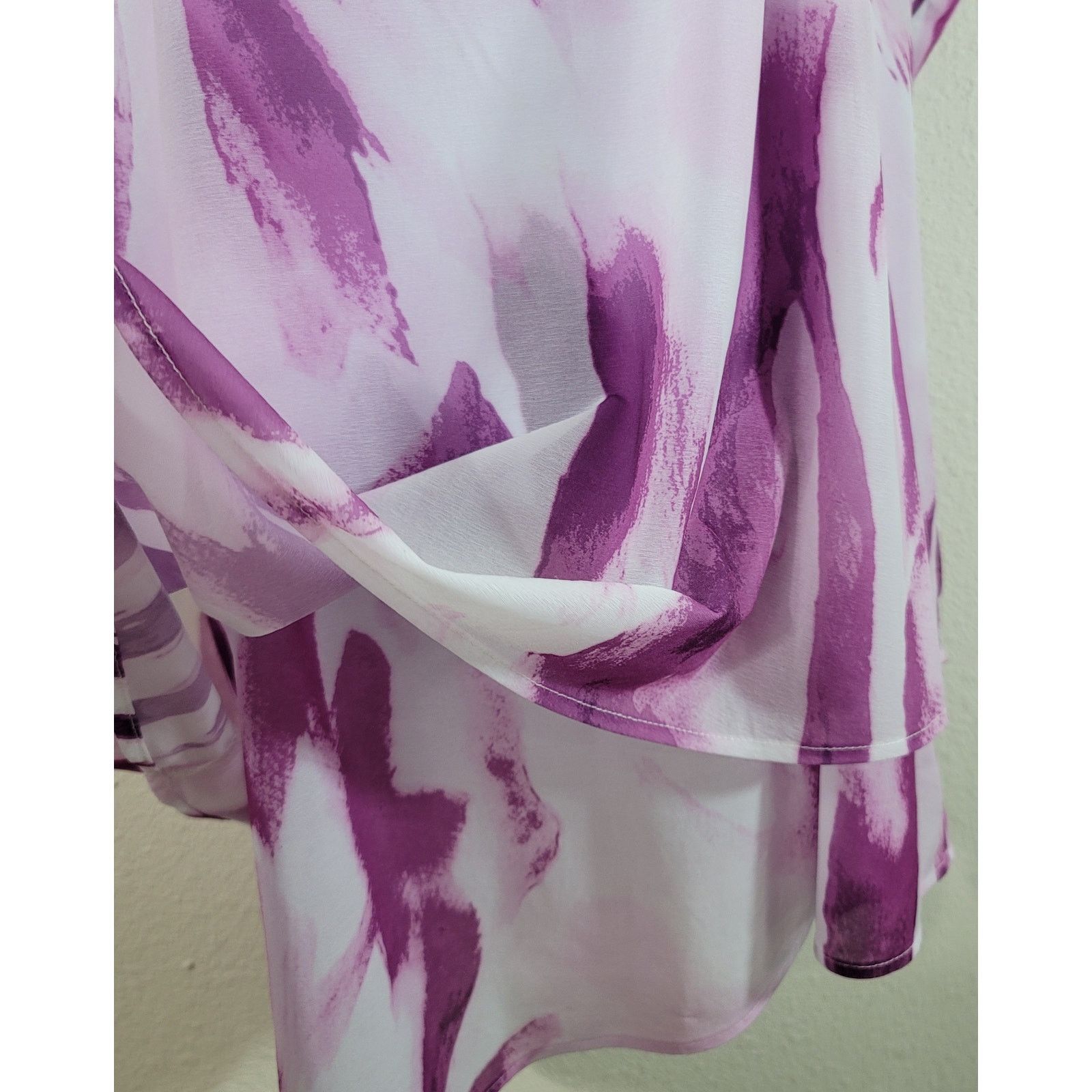 Other Lane Bryant White Purple Layered Asymmetrical Hem Top 14 16 Size XL / US 12-14 / IT 48-50 - 2 Thumbnail