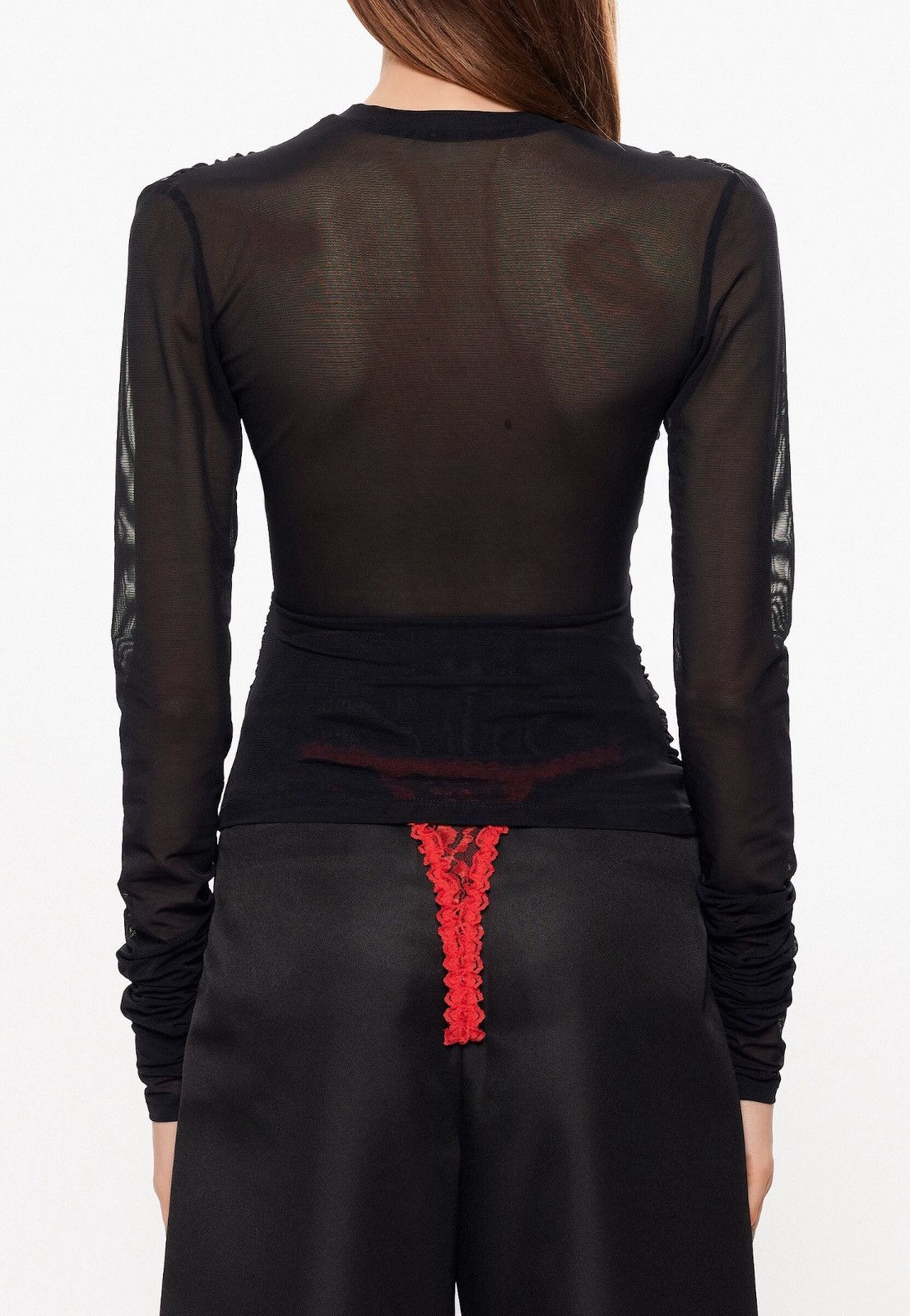 Vaquera Last Vaquera Sheer Black Top Size XS / US 0-2 / IT 36-38 - 2 Thumbnail