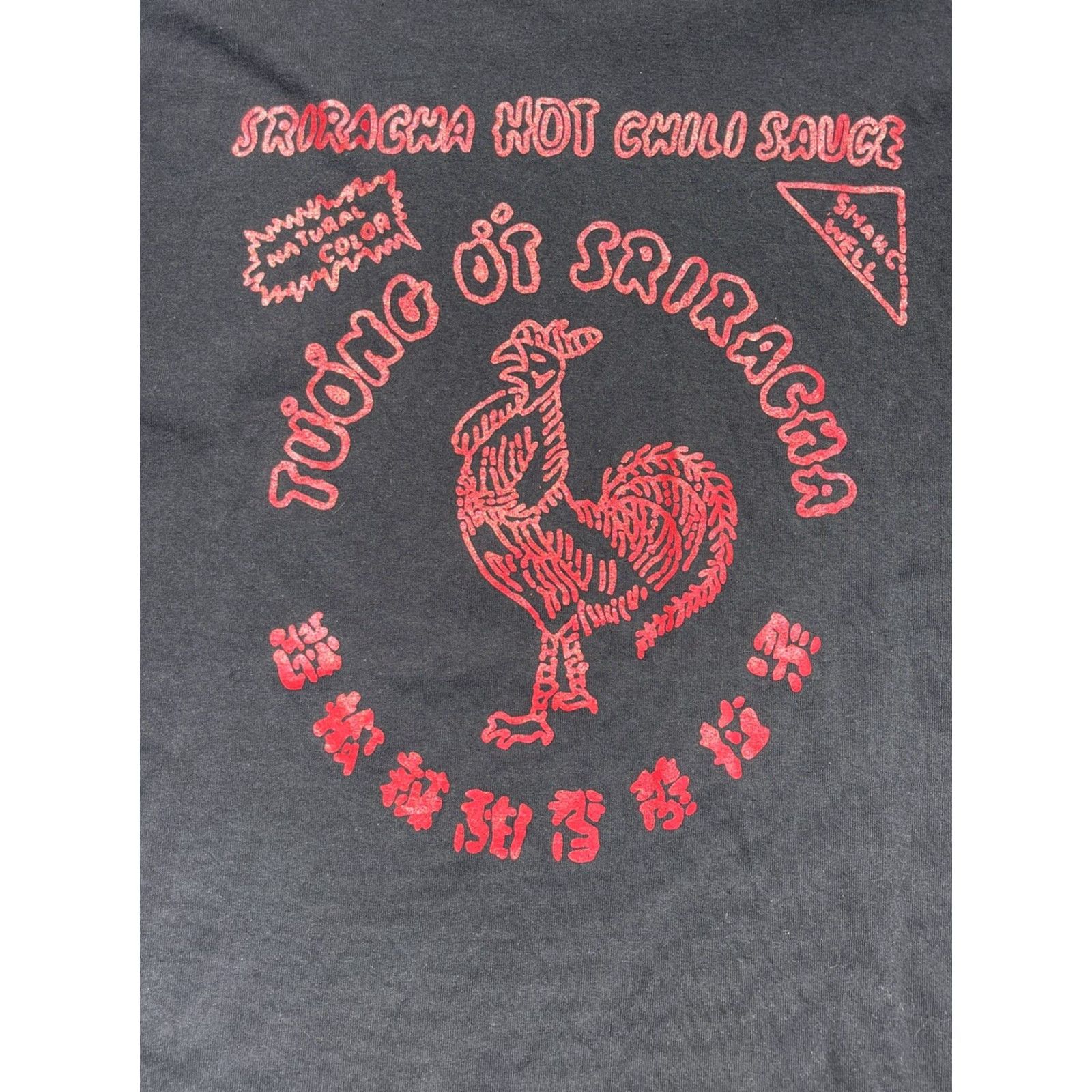 Vintage VINTAGE Sriracha Shirt Mens XL Black Logo Graphic Print Rooster Sauce Food Chinese Asian Thai Mexican Sz Size US XL / EU 56 / 4 - 2 Thumbnail