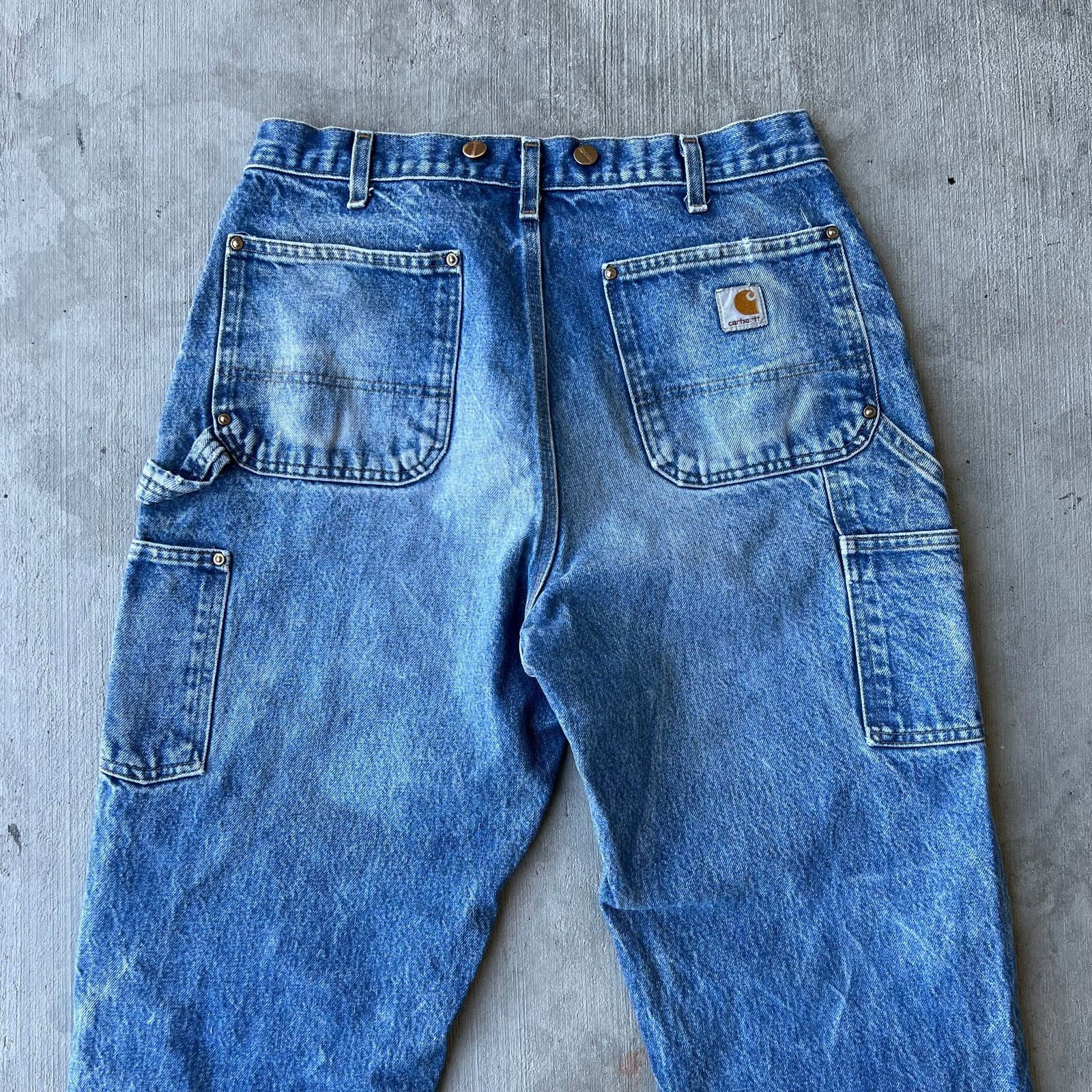 Carhartt × Vintage Carhartt faded blue denim double knee work carpenter pants Size US 32 / EU 48 - 6 Thumbnail
