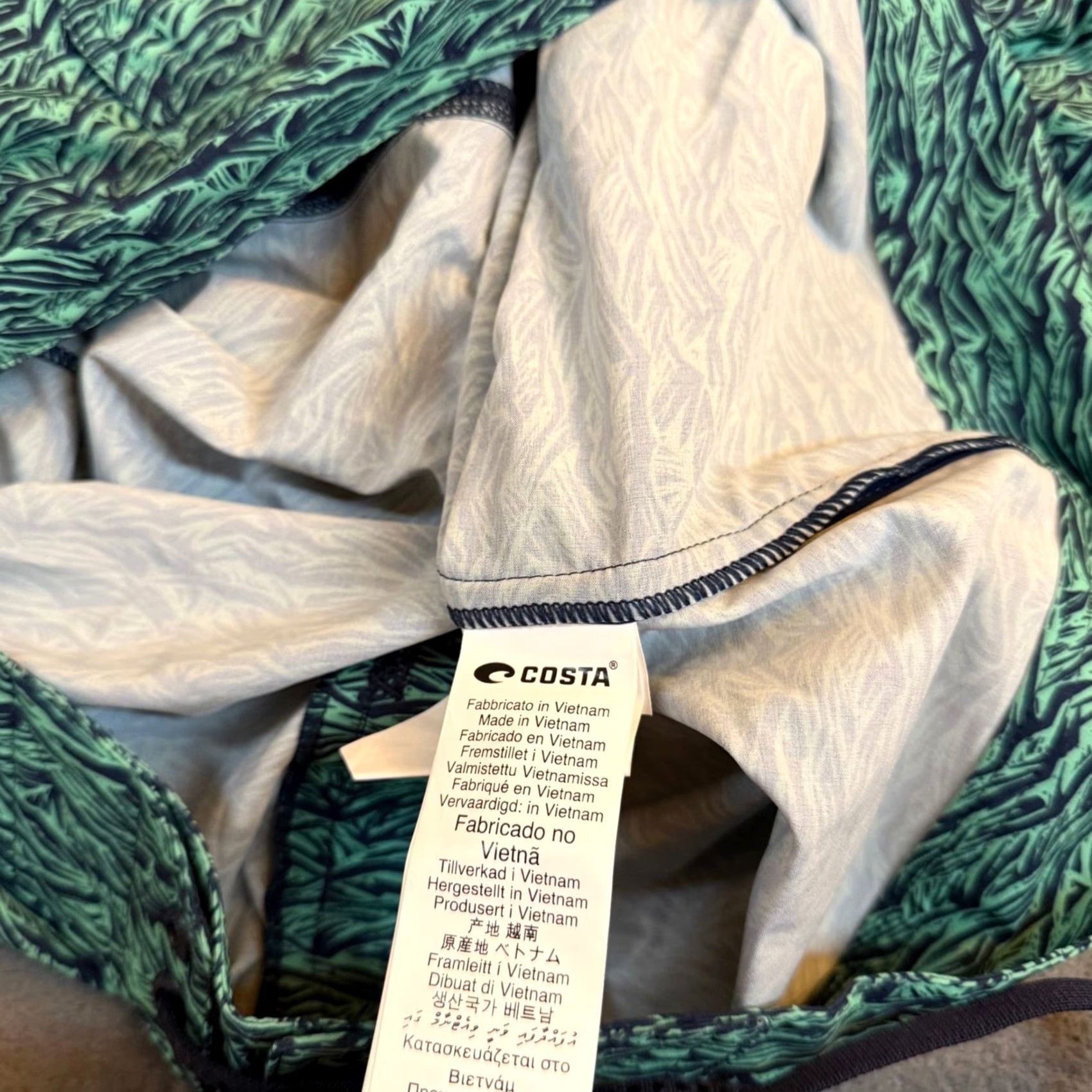 Costa Del Mar Costa Del Mar Board Shorts Mens 40" Teal Wave Print Quick Dry Stretch Surfing Beach Tropical Mens Shorts Size US 40 / EU 56 - 4 Thumbnail