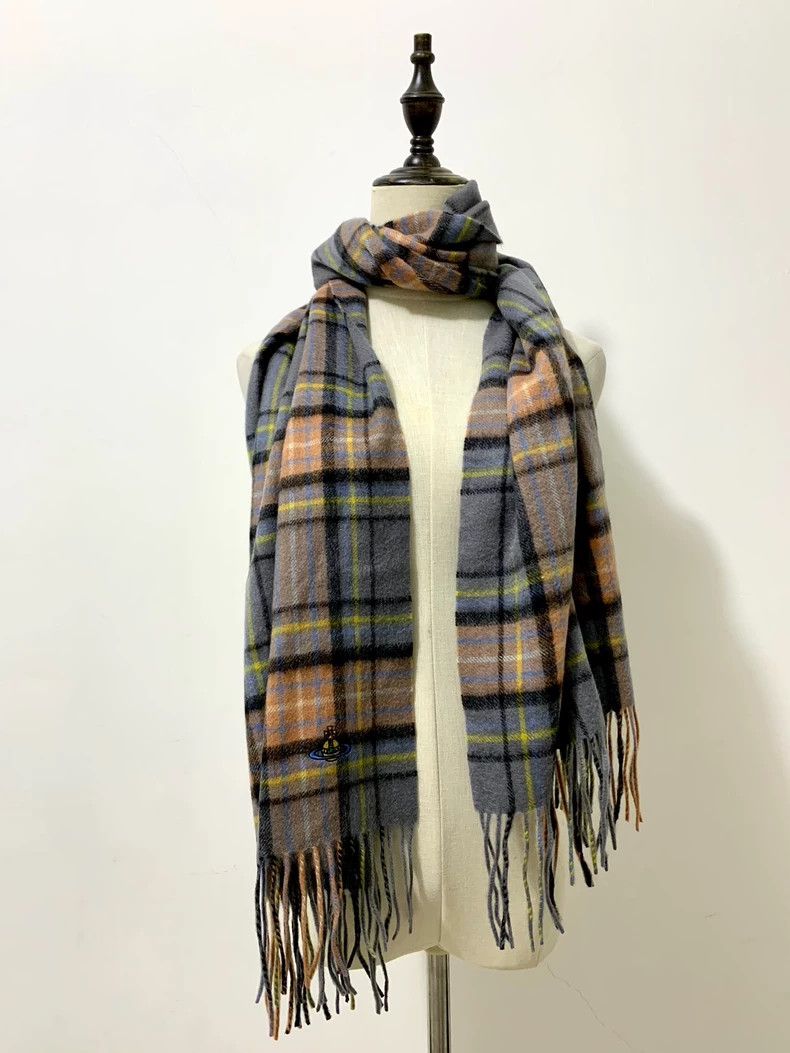 Vivienne Westwood Vivienne Westwood Color and pattern checkered wool scarf Size ONE SIZE - 1 Thumbnail