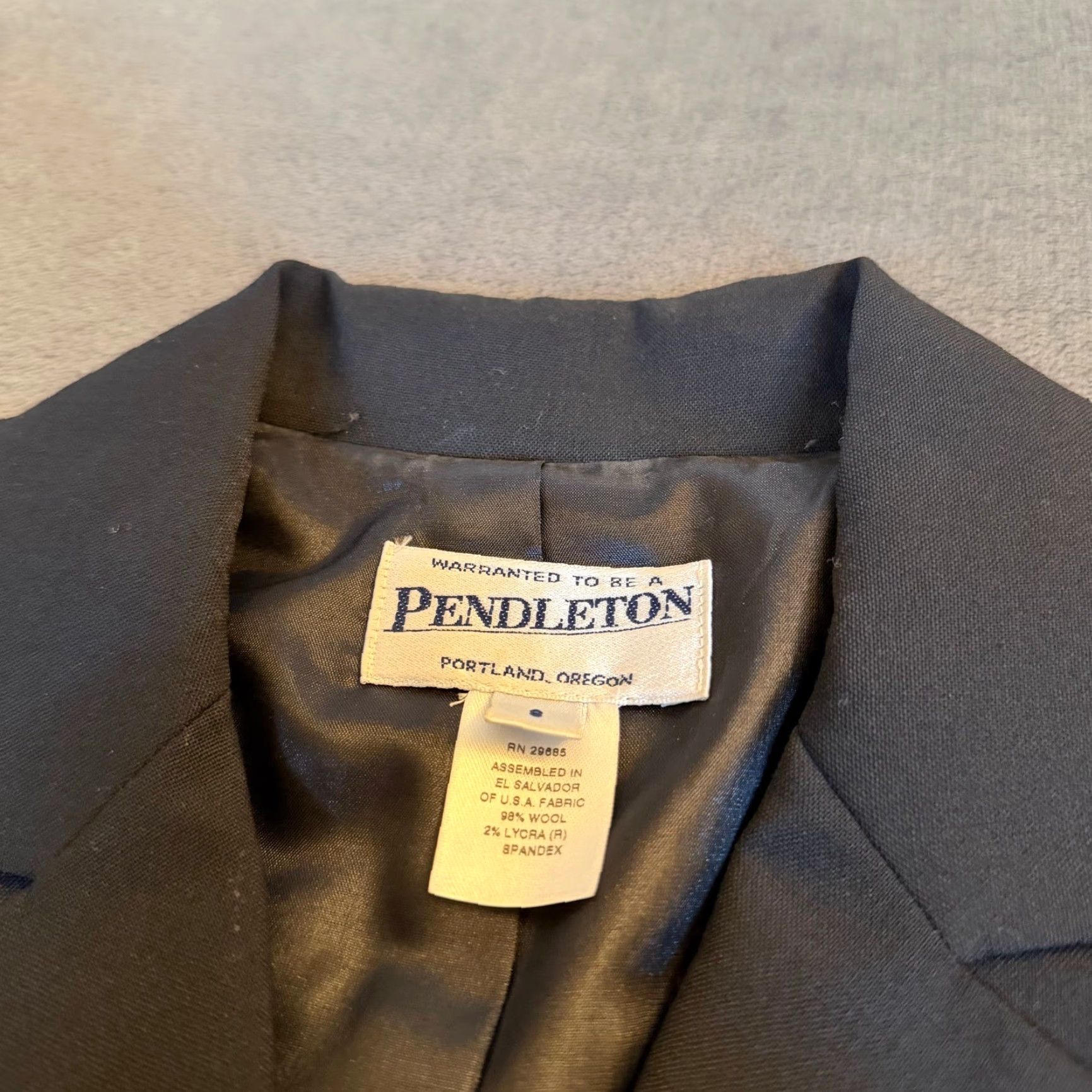 Pendleton VINTAGE Pendleton Black Wool Blend Blazer Skirt Suit Set Womens Size 8 Career Business Size 30" / US 8 / IT 44 - 4 Thumbnail