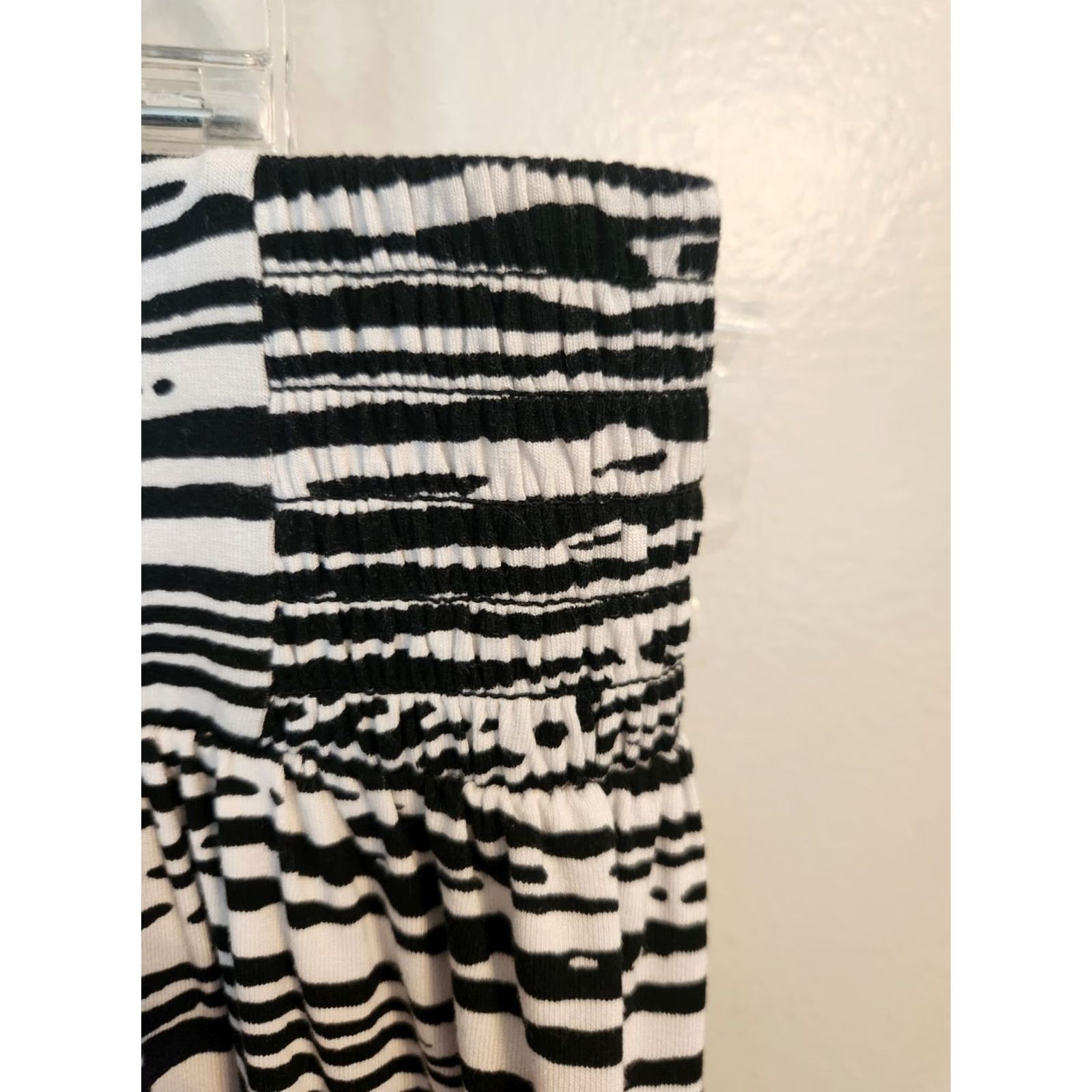 Vintage Lane Bryant Zebra Print A-Line Skirt 18/20 Womens Knee Length Elastic Waist Plus Size White Black Pattern Skirt Size 40" / US 18 - 3 Thumbnail