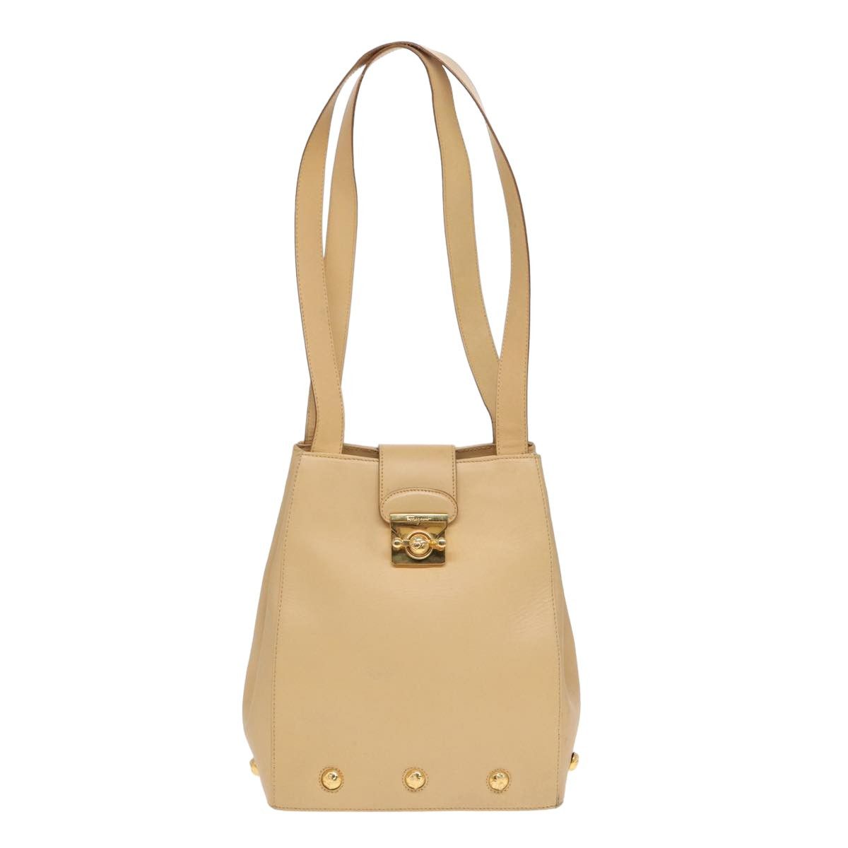 Salvatore Ferragamo Beige Leather Shoulder Bag (Pre-Owned) Size ONE SIZE - 1 Thumbnail