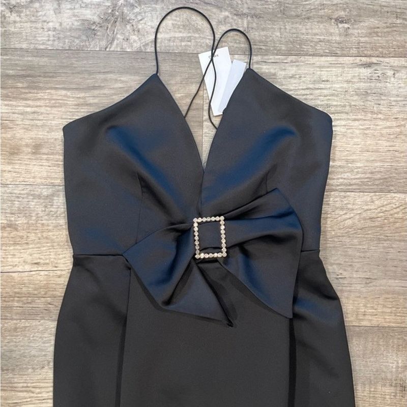 Mango MANGO Bejeweled Bow Satin Mini Dress NWT Size M / US 6-8 / IT 42-44 - 23 Thumbnail