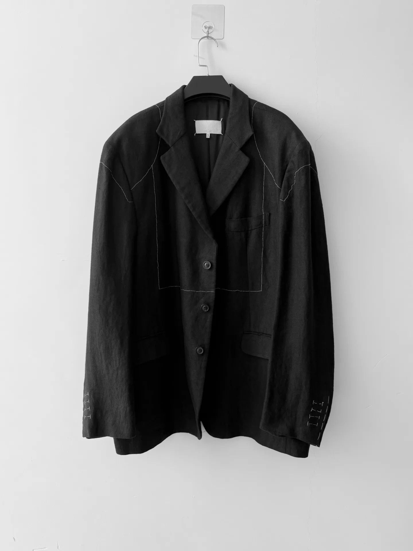 Maison Margiela Maison Margiela Black Oversize Visible Stitch Suit 48 Size 48R - 1 Thumbnail