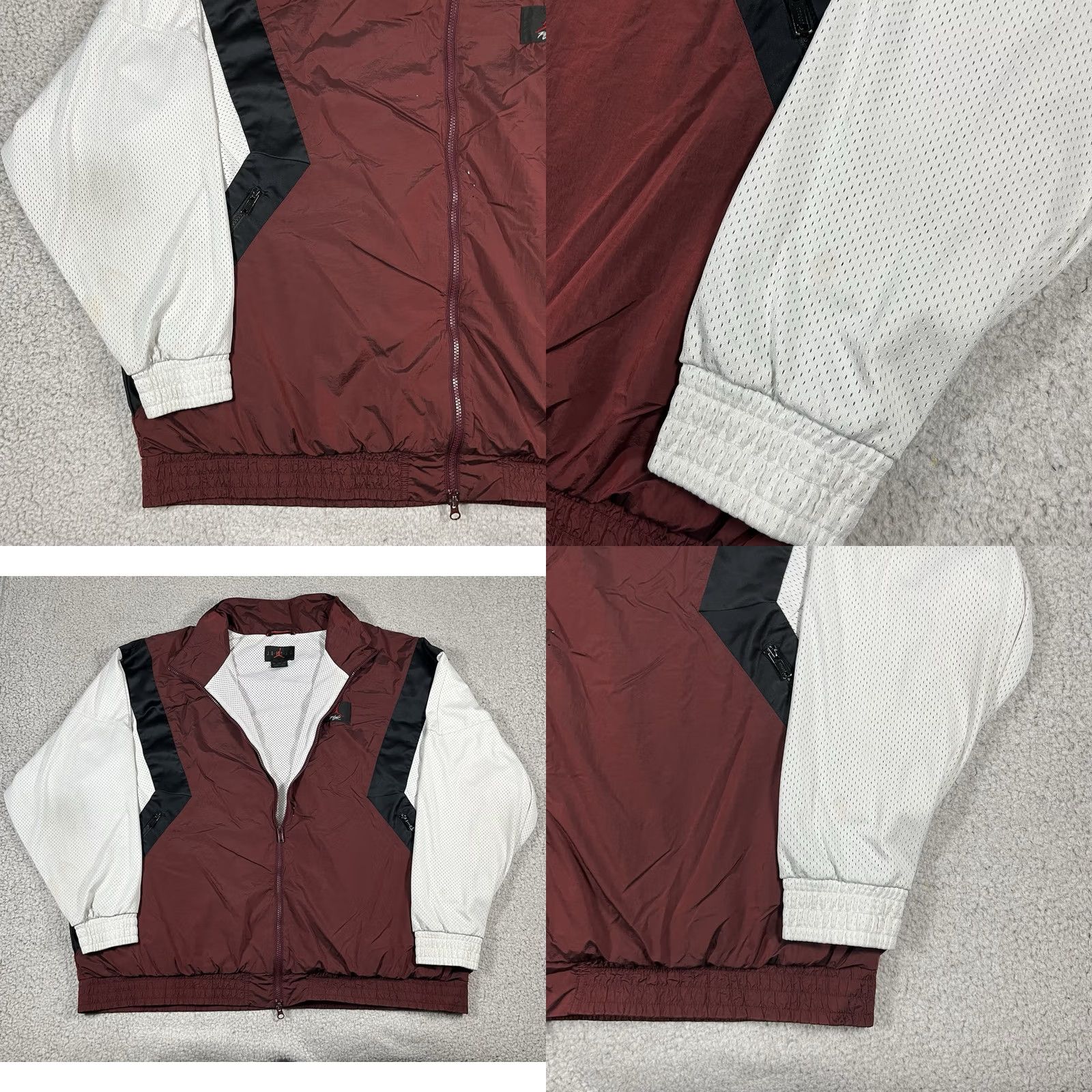 Jordan Brand Air Jordan Jacket Men 3XL Full Zip Jumpman Logo Basketball Windbreaker Nylon Red 80s 90s Retro Sports Mens Size US XXL / EU 58 / 5 - 8 Thumbnail