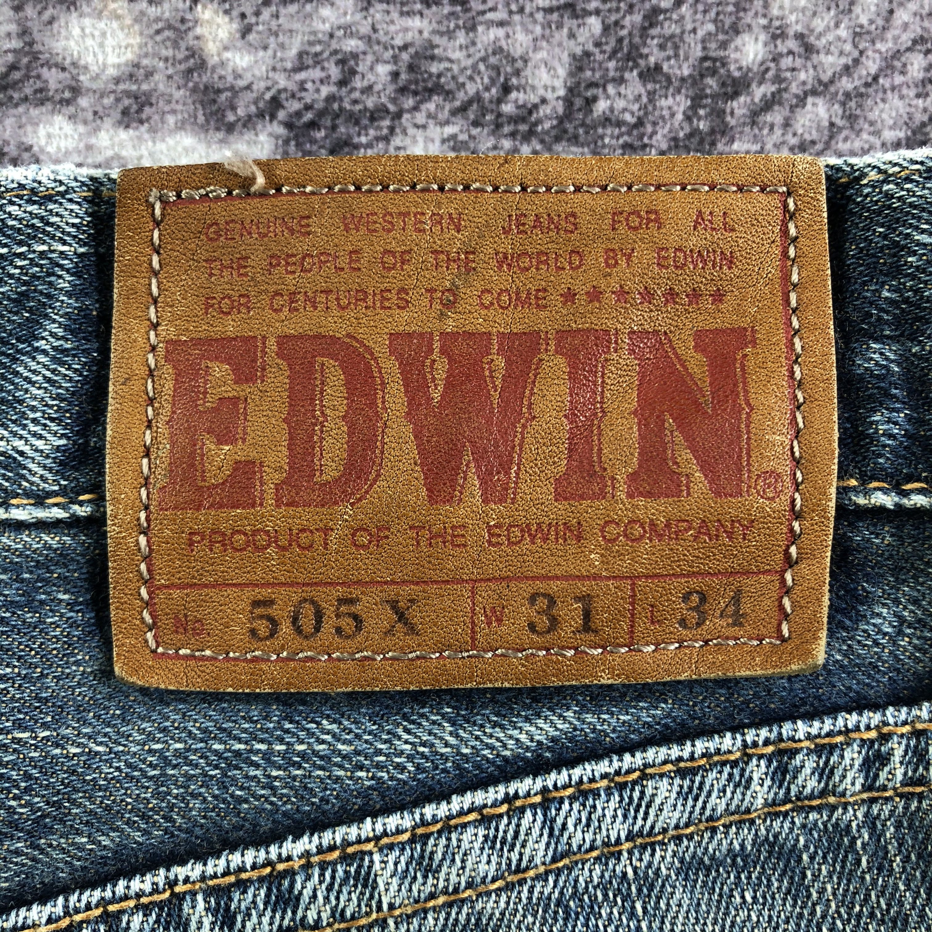 Vintage Blue Wash Edwin 505 Selvedge Jeans-JM3617