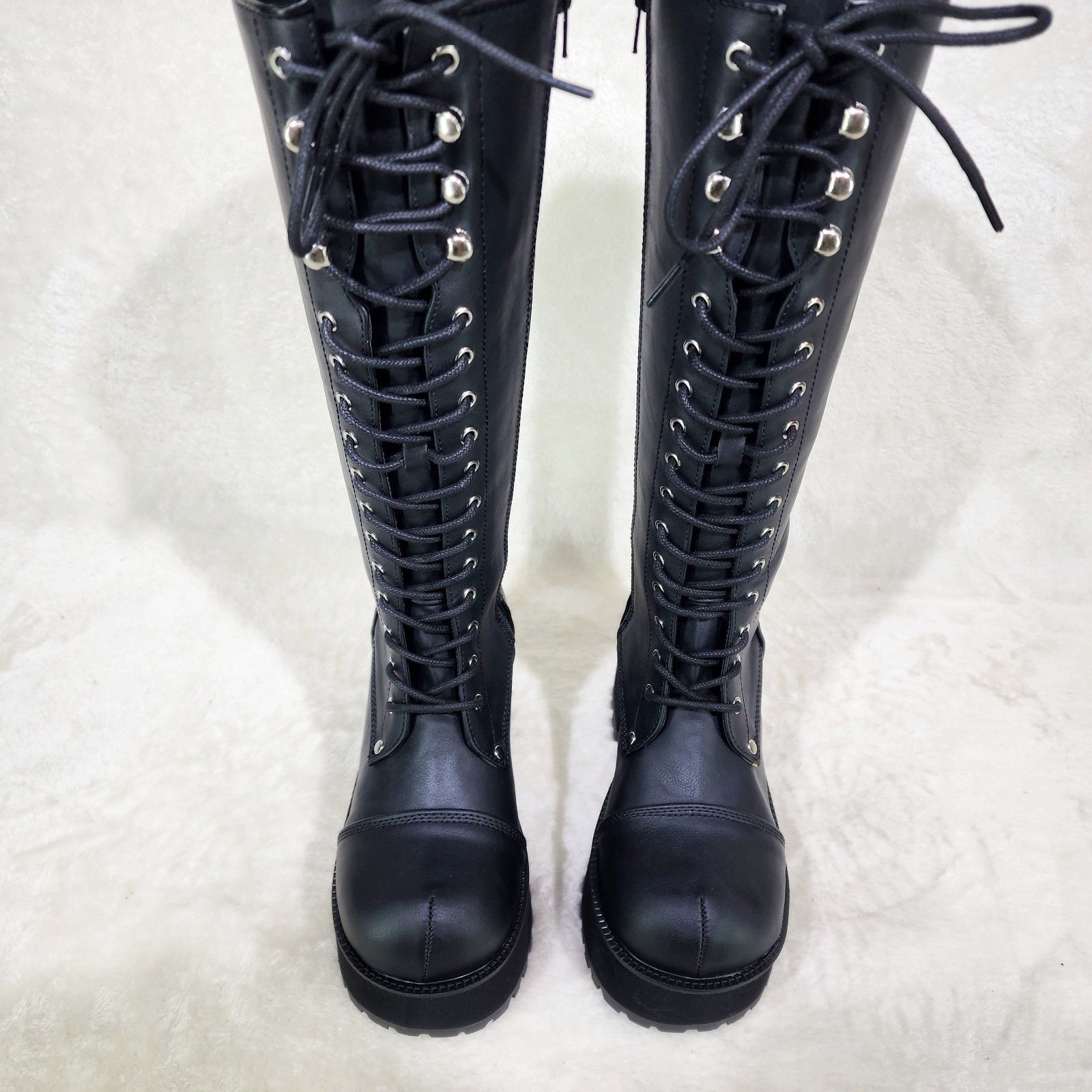 Demonia Cult DEMONIA Ranger Goth Lumberjack Biker Mens Platform Knee Boot Size US 7 / EU 40 - 5 Thumbnail