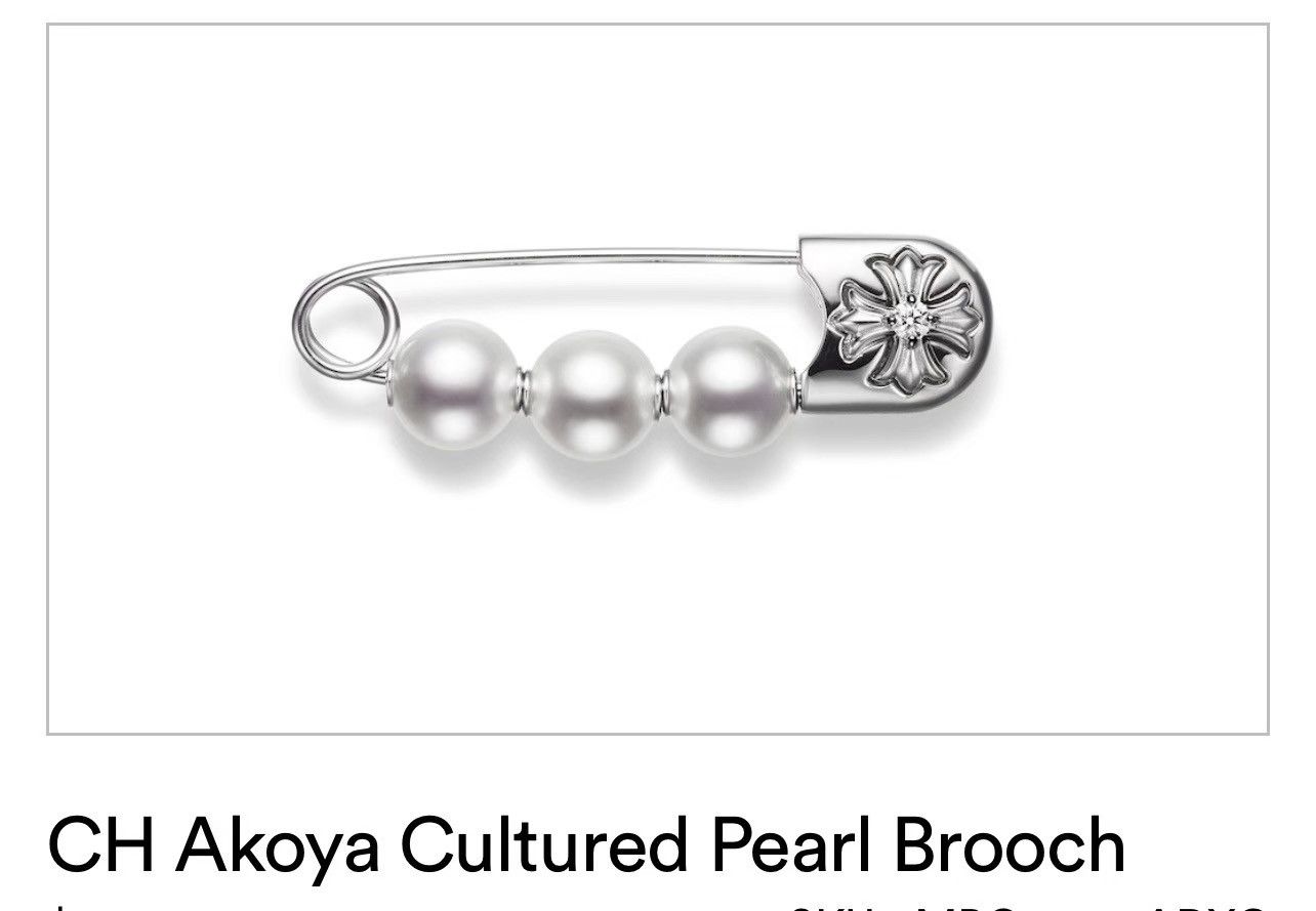 Chrome Hearts Chrome Hearts Mikimoto White Gold Diamond Pearl Safety Pin Size ONE SIZE - 1 Thumbnail