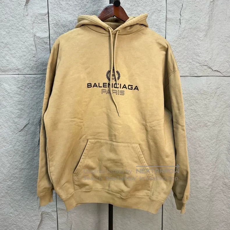 Balenciaga Balenciaga Khaki Crown Wheat Letter Hoodie Size US XS / EU 42 / 0 - 1 Thumbnail