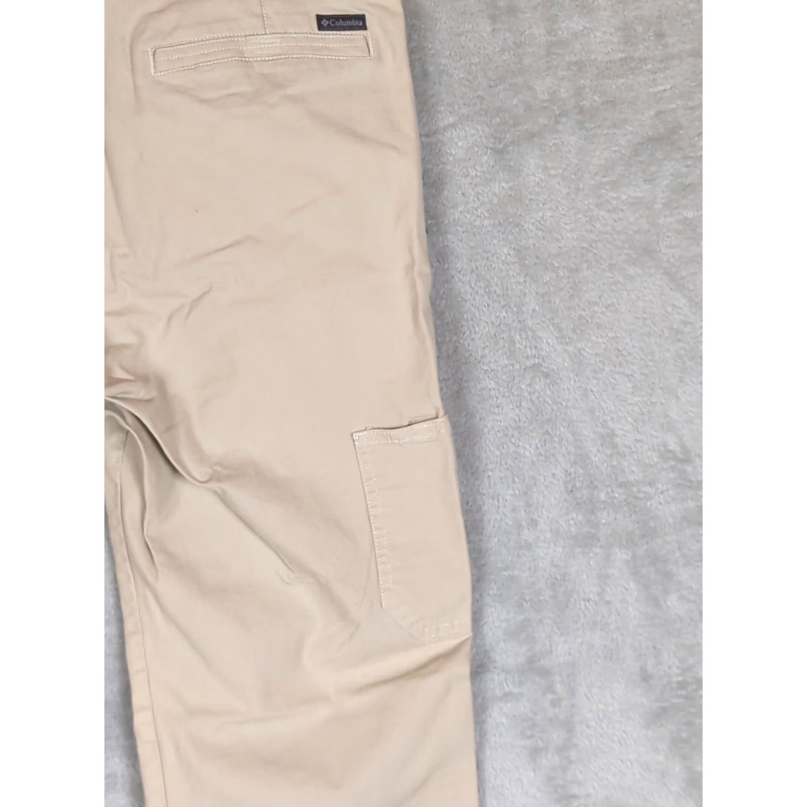 Vintage Columbia Flex Roc Pants 33x32 Beige Hiking Pants Men Regular Straight Leg Comfort Stretch Pockets Omni-Shade Canvas Cotton Elastane Outdoor Nature Size US 33 - 6 Thumbnail