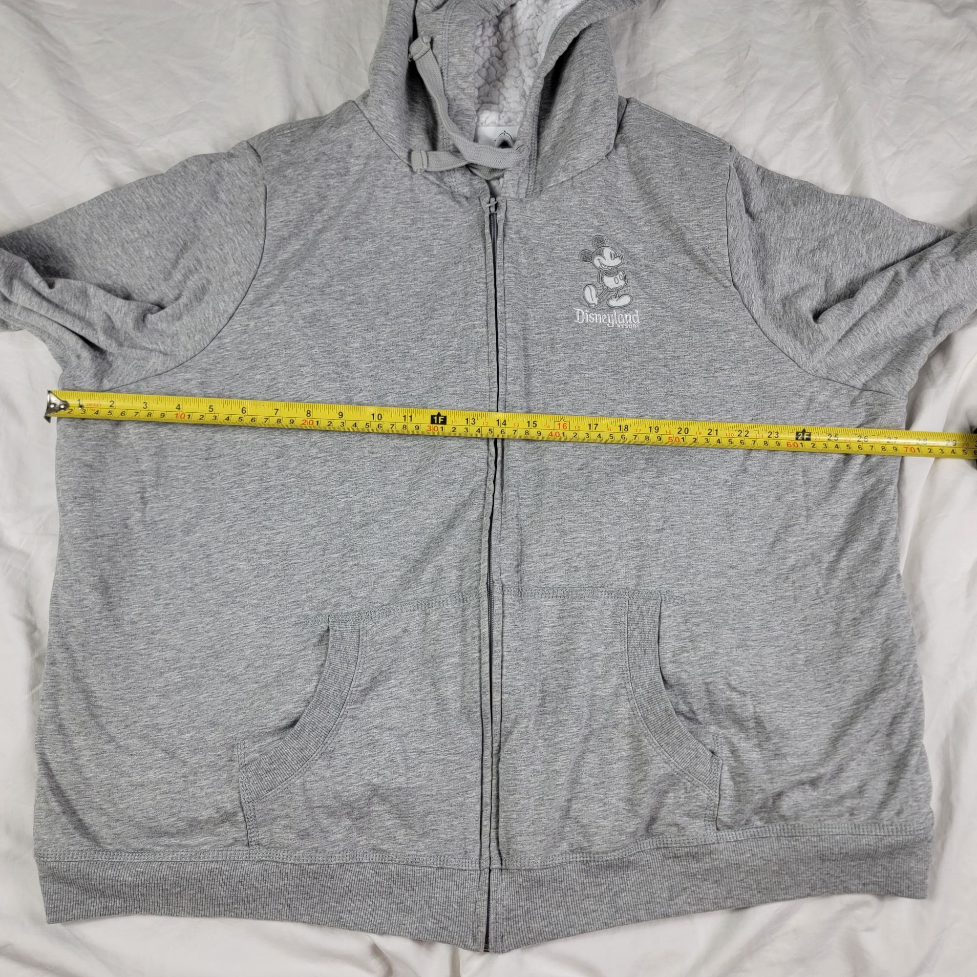 Disney Disney Mickey Mouse Womens 2X Gray Sherpa Lined Full Zip Hoo Size XXL / US 16-18 / IT 52-54 - 7 Thumbnail